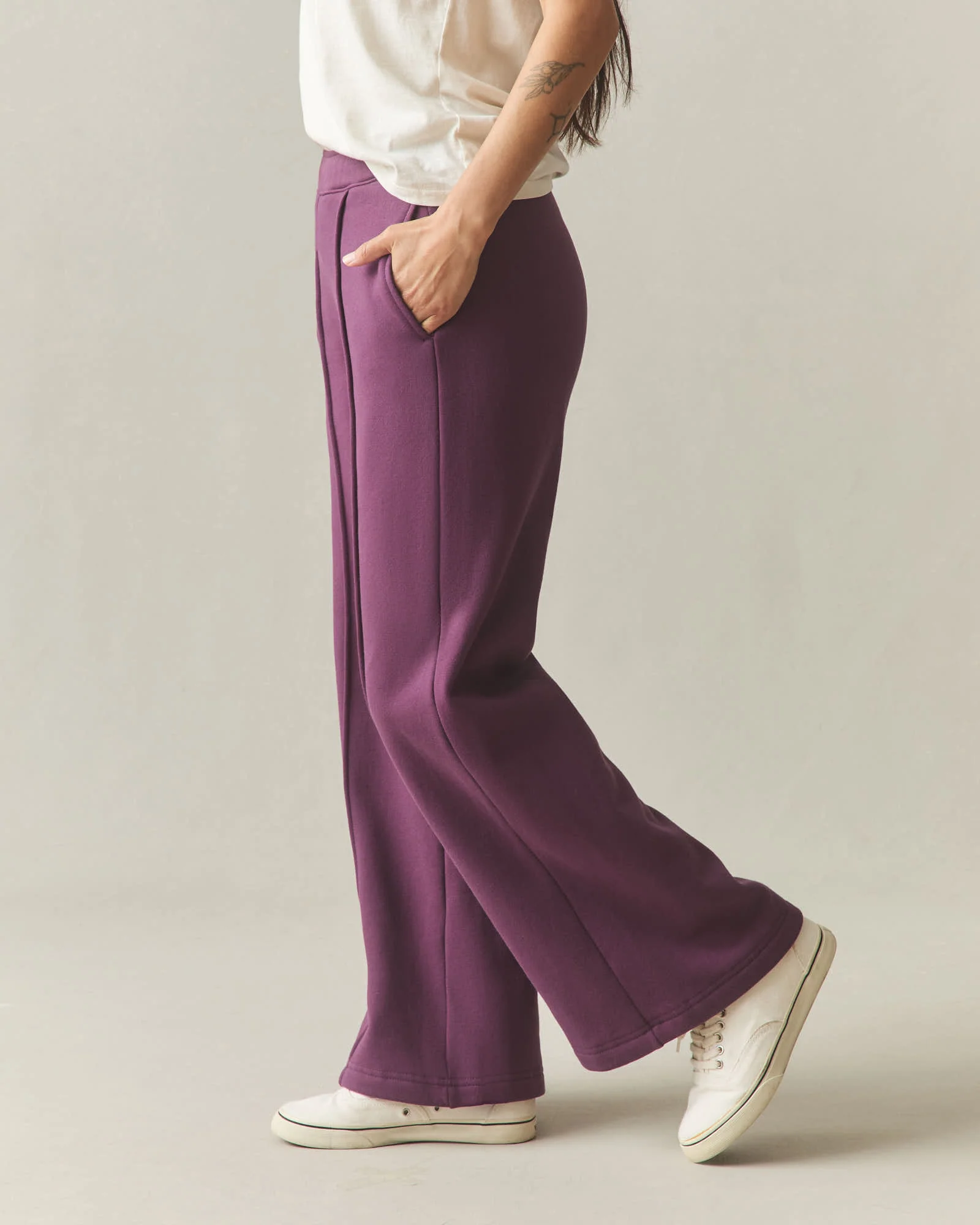 Women's Pintuck Flare Pant - Italian Plum - Image 2