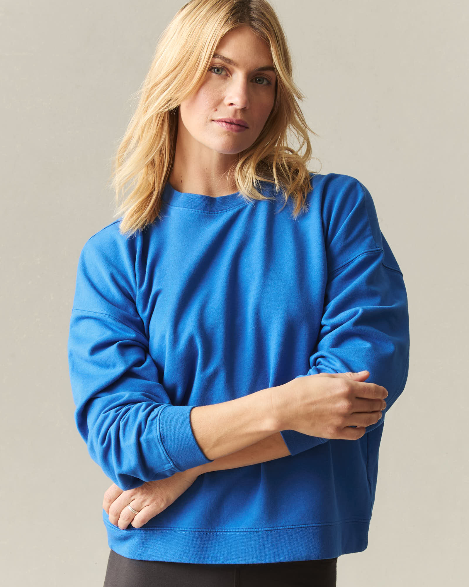 Women's Modal Fleece Crew - Turkish Sea - Image 3