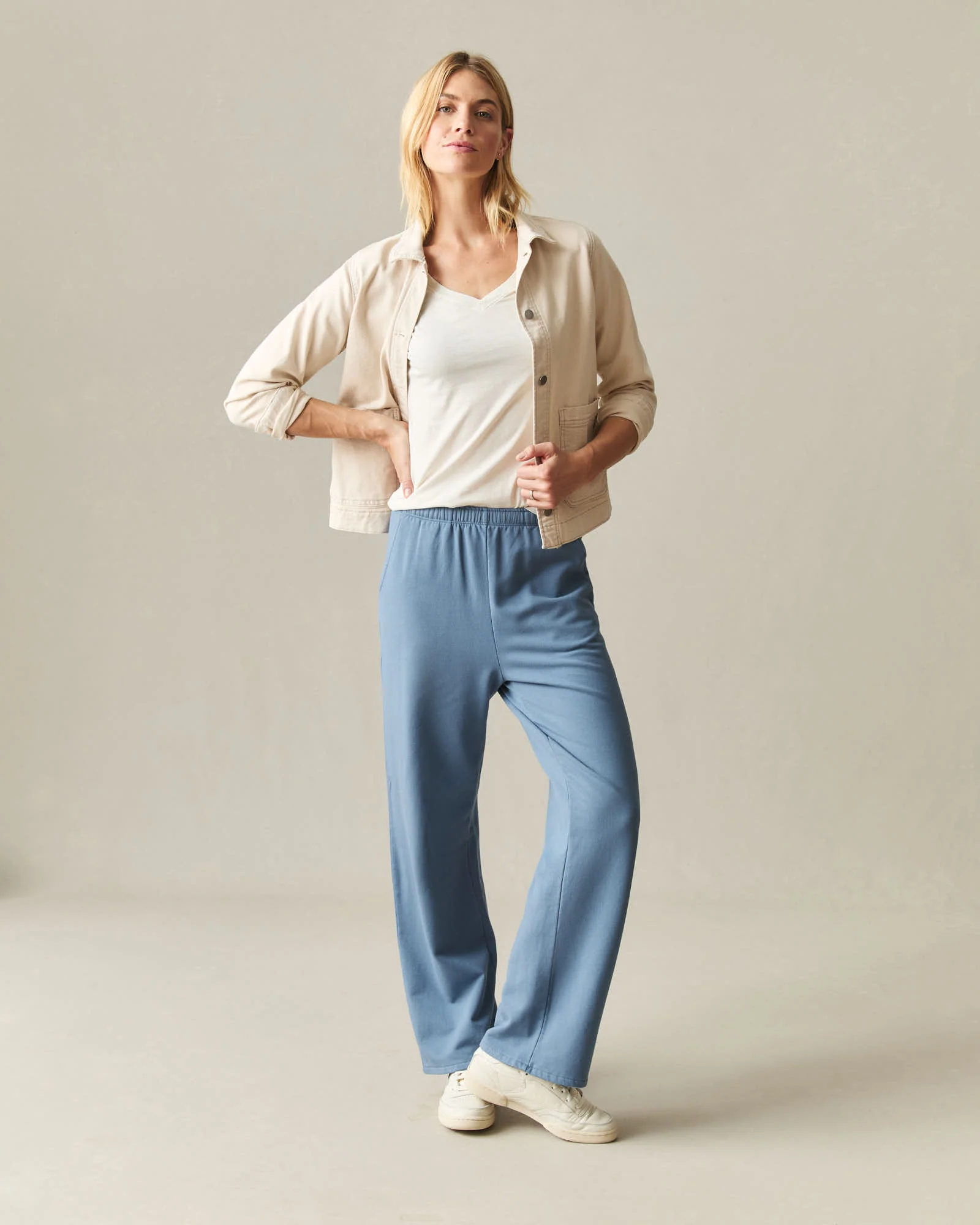 Women's Modal Fleece Straight Pant - Bluefin - Image 6