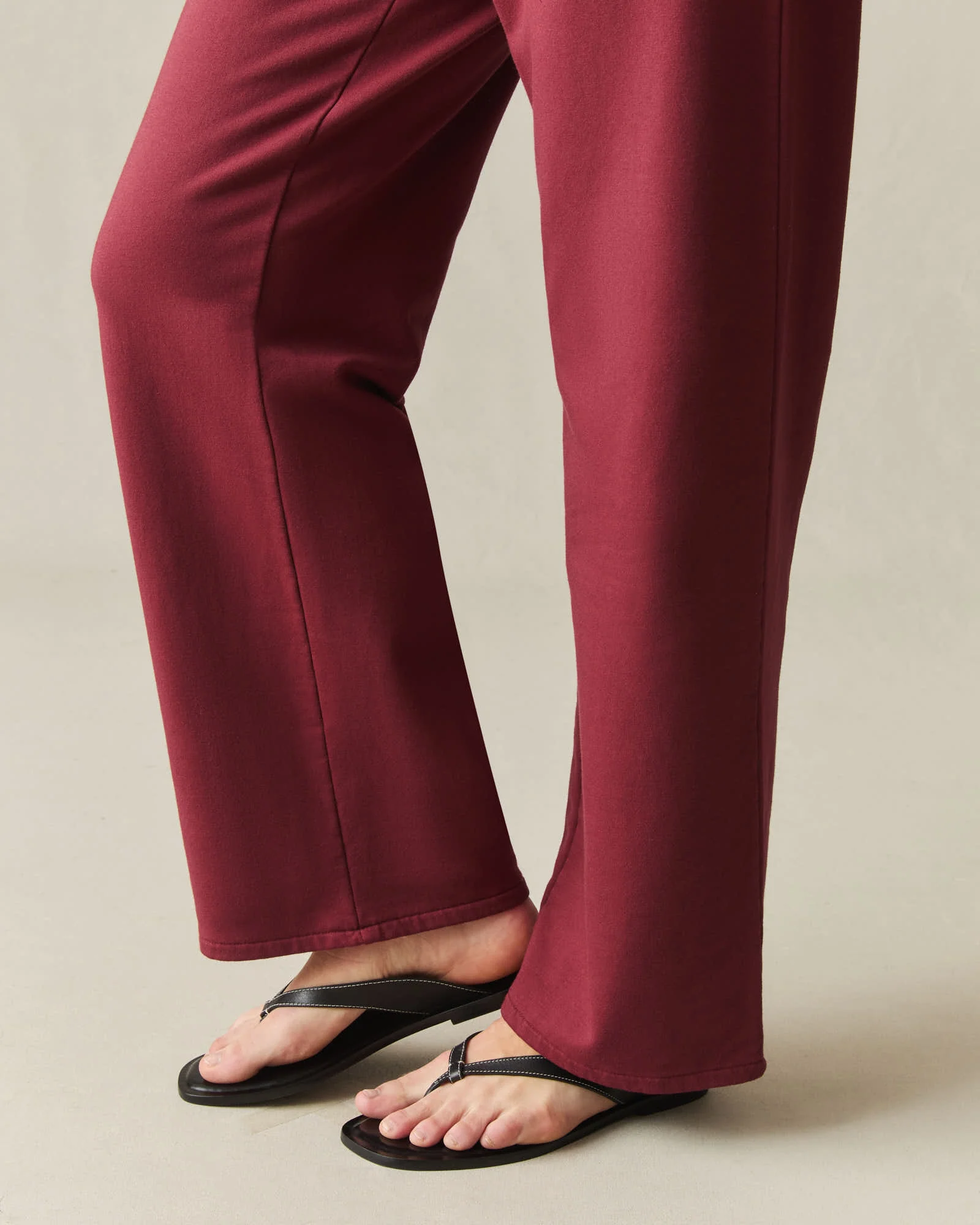 Women's Modal Fleece Straight Pant - Syrah - Image 5