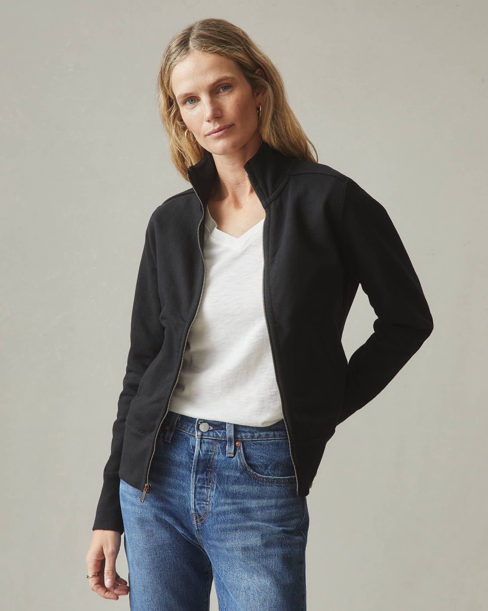 Women's Moto Full Zip - Black - Image 2