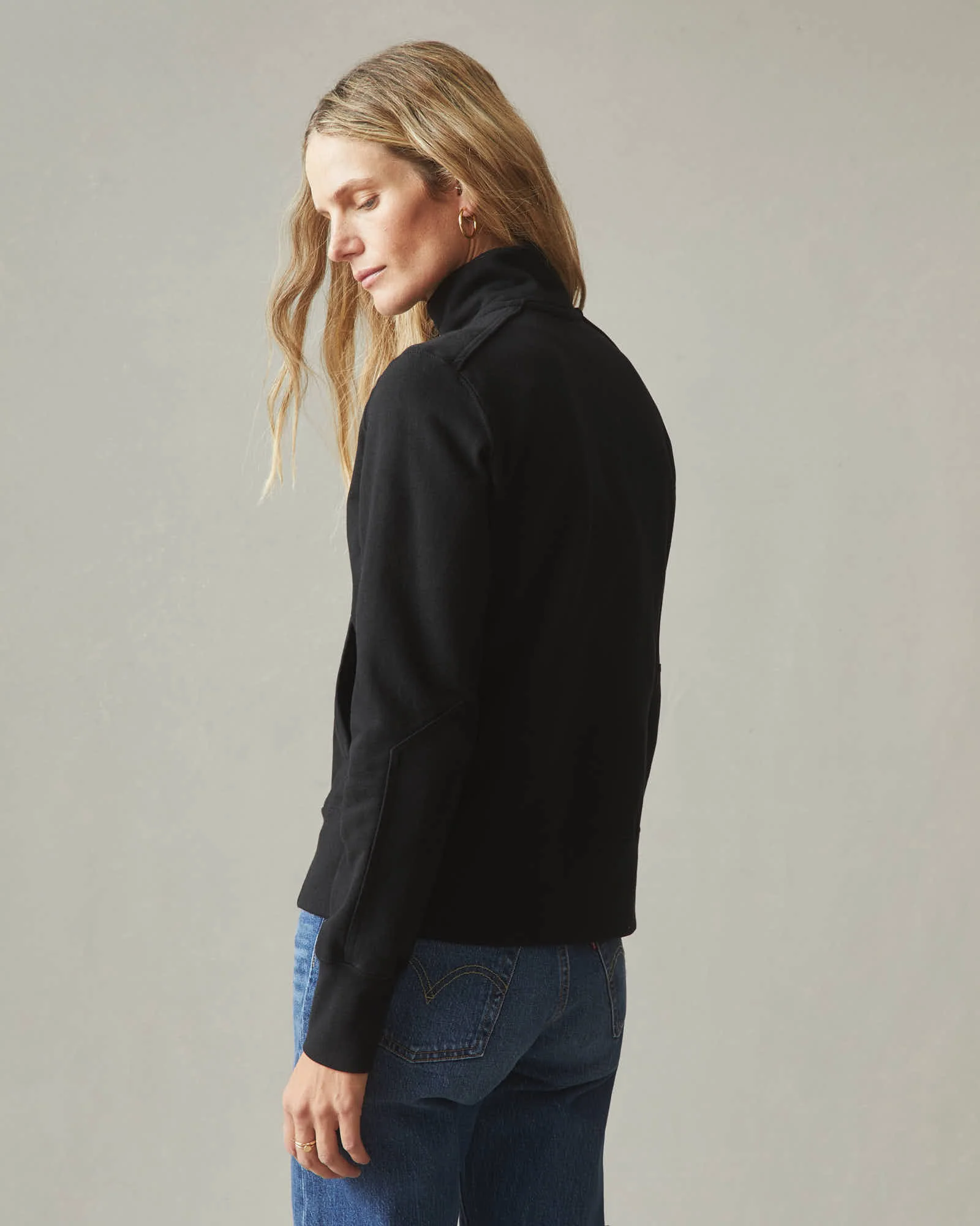 Women's Moto Full Zip - Black - Image 4