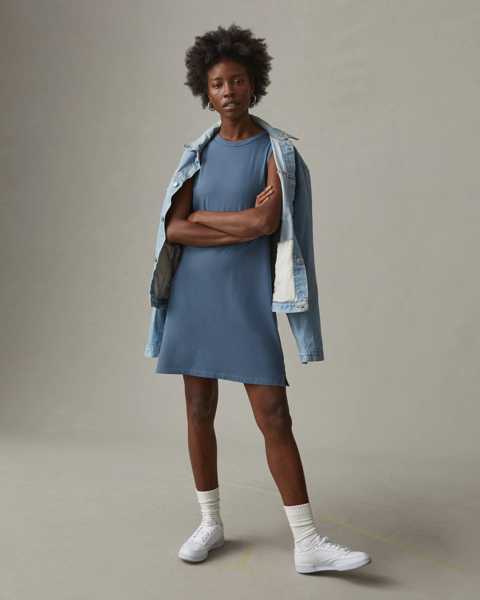Women's Muscle Tee Dress - Bluefin - Image 5
