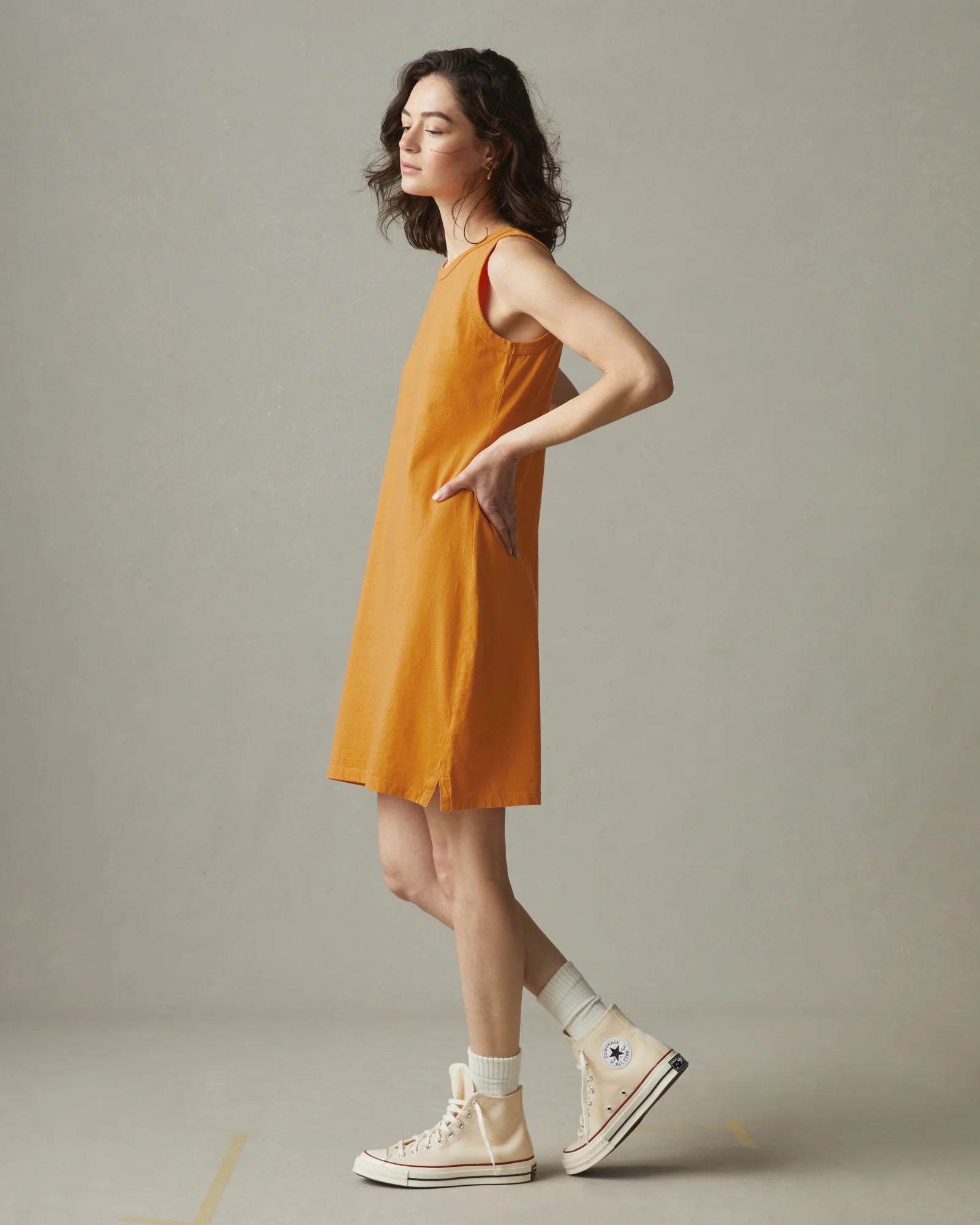 Women's Muscle Tee Dress - Butterscotch - Image 2