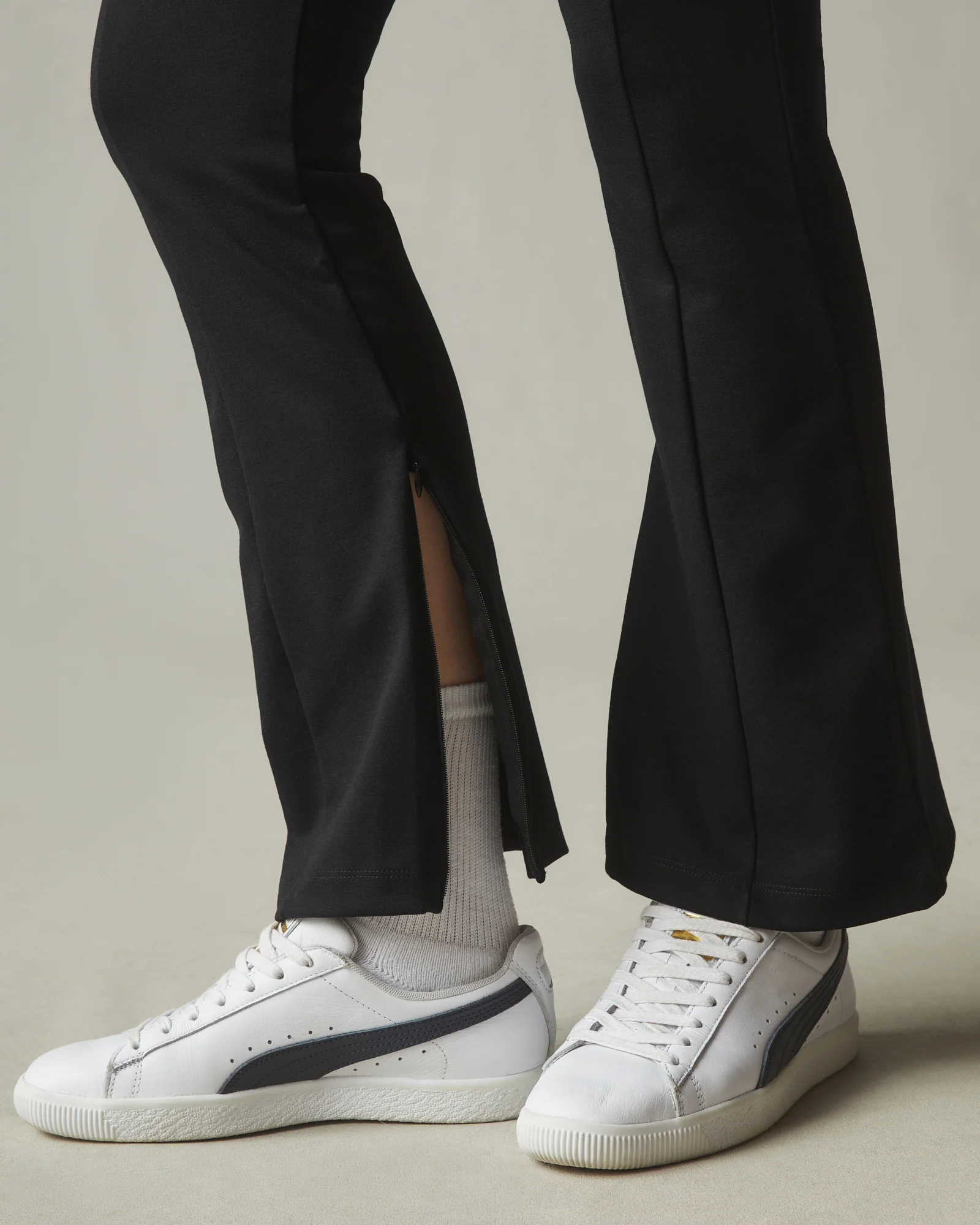 Ponte Zip Flare Pant - Super Black - Image 4