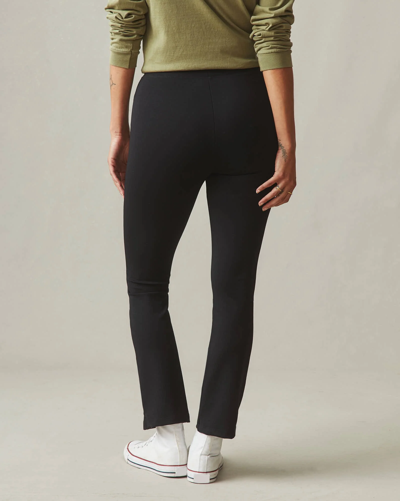 Ponte Kick Flare Pant - Super Black - Image 4