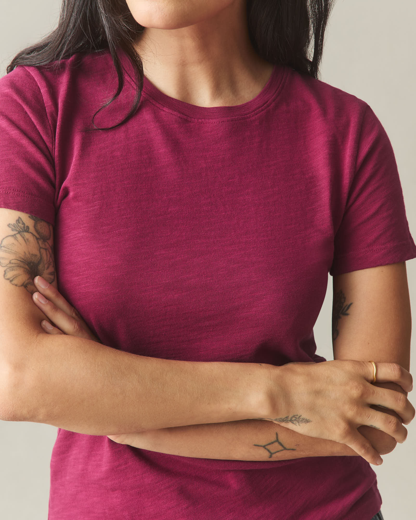 Women's Premium Slub Crew Tee - Beet Red - Image 3