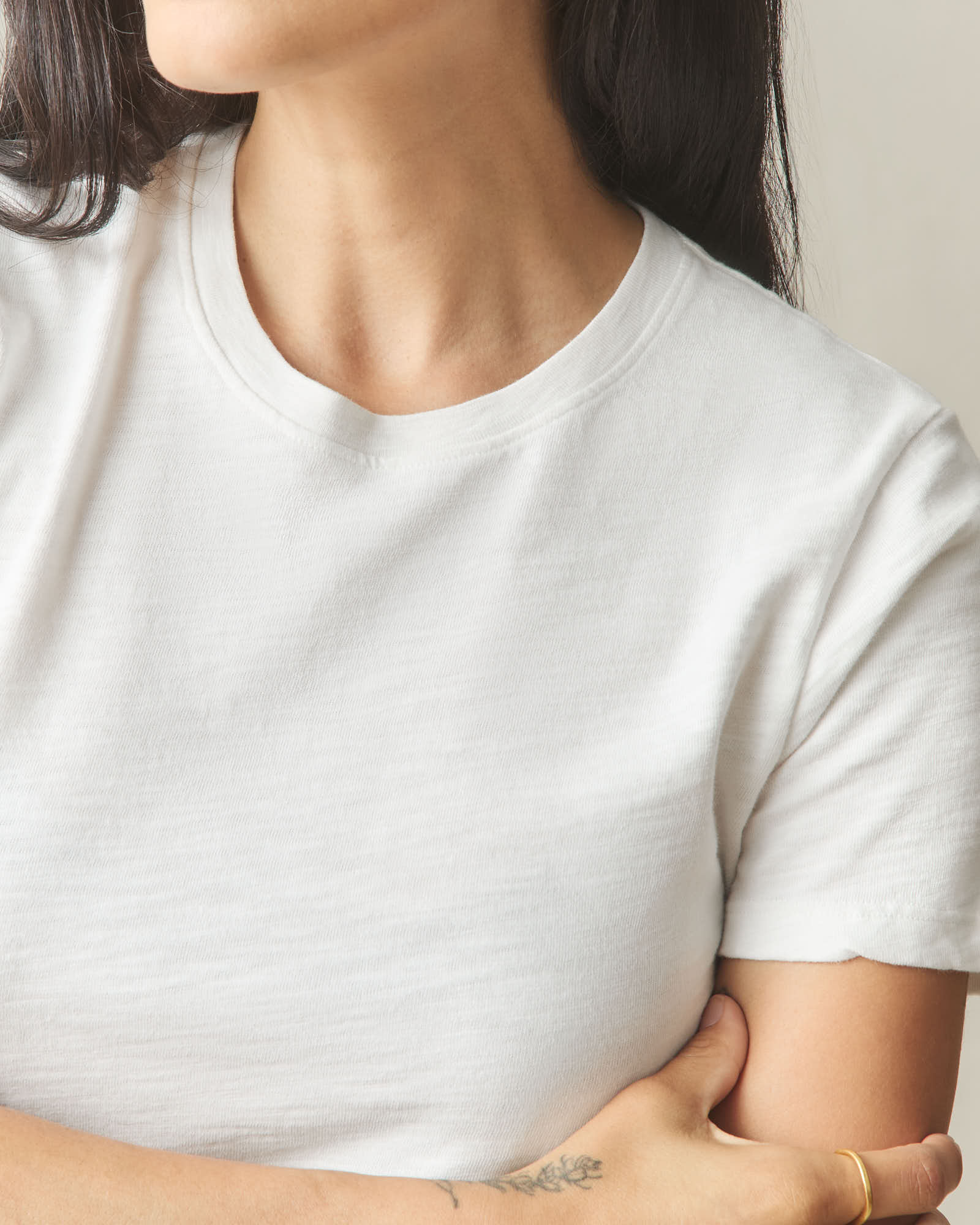 Women's Premium Slub Crew Tee - Bone - Image 4