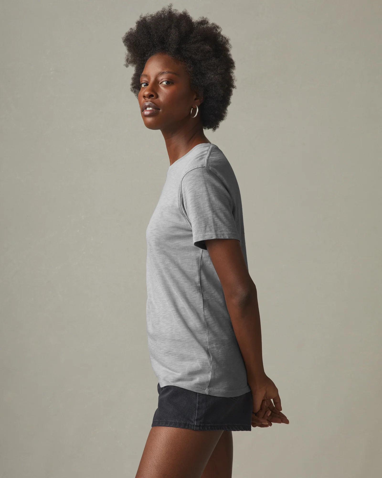 Women's Premium Slub Crew Tee - Cement - Image 2