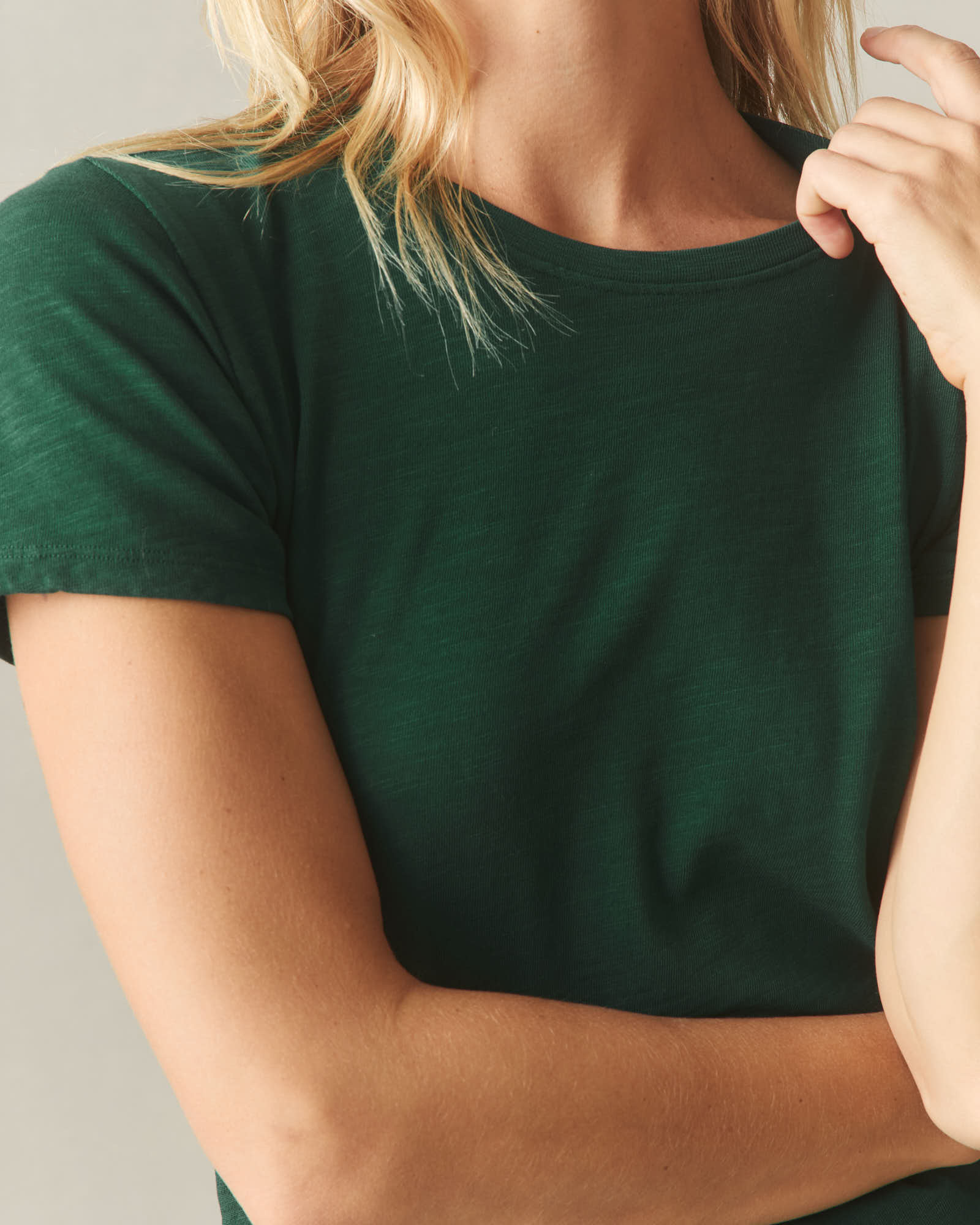 Women's Premium Slub Crew Tee - Dark Green - Image 4