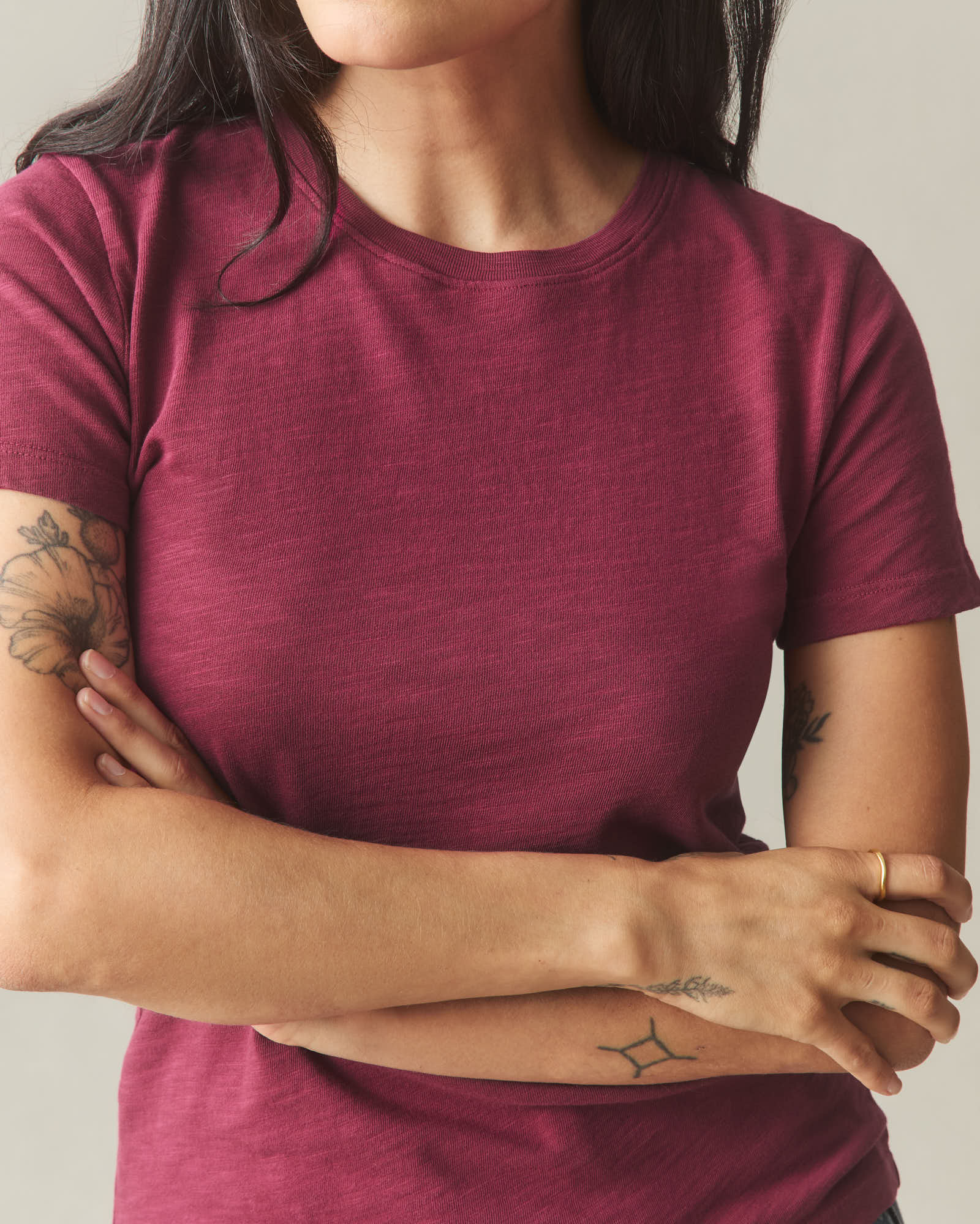 Women's Premium Slub Crew Tee - Holly Berry - Image 3