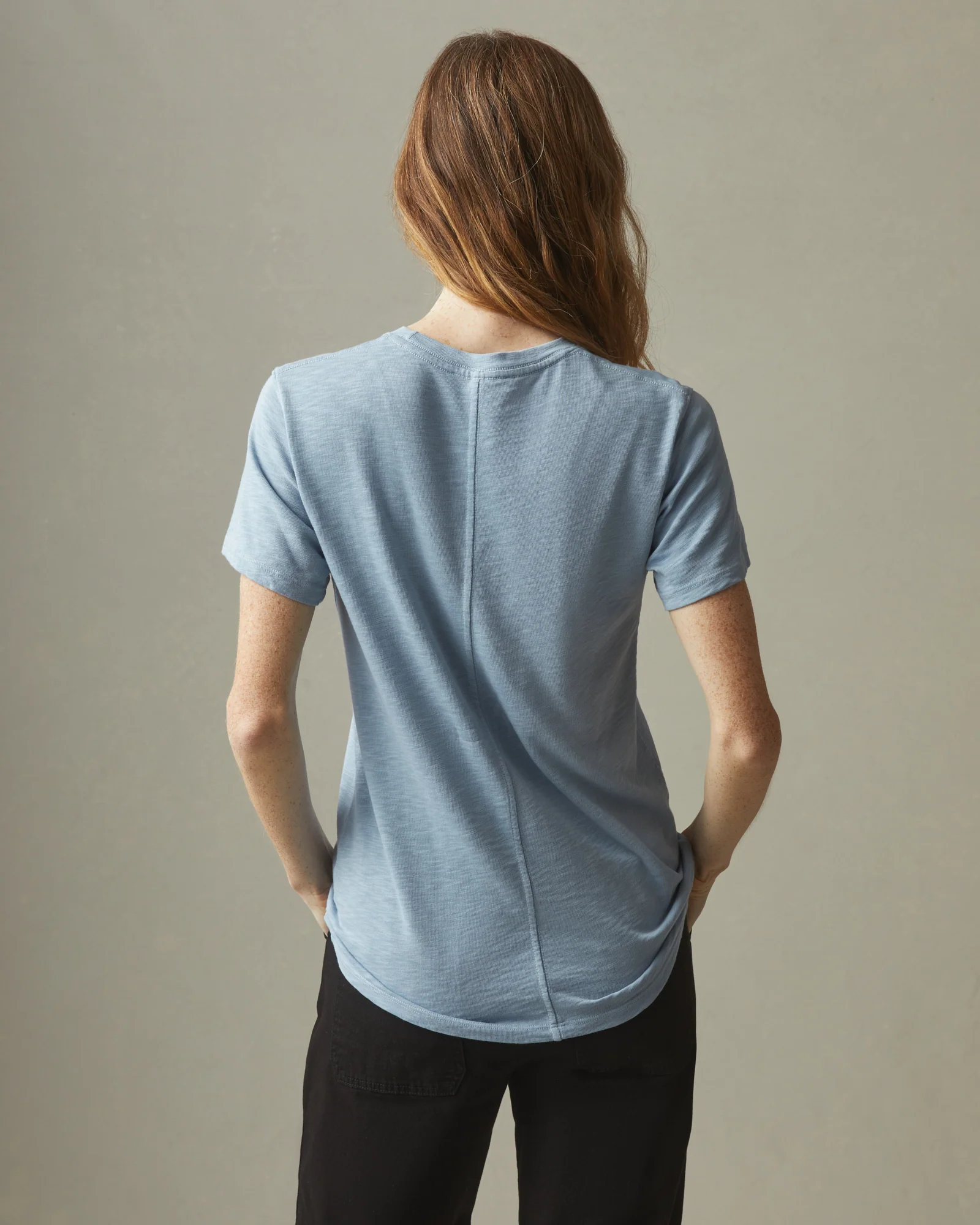 Women's Premium Slub Crew Tee - Light Skies - Image 2