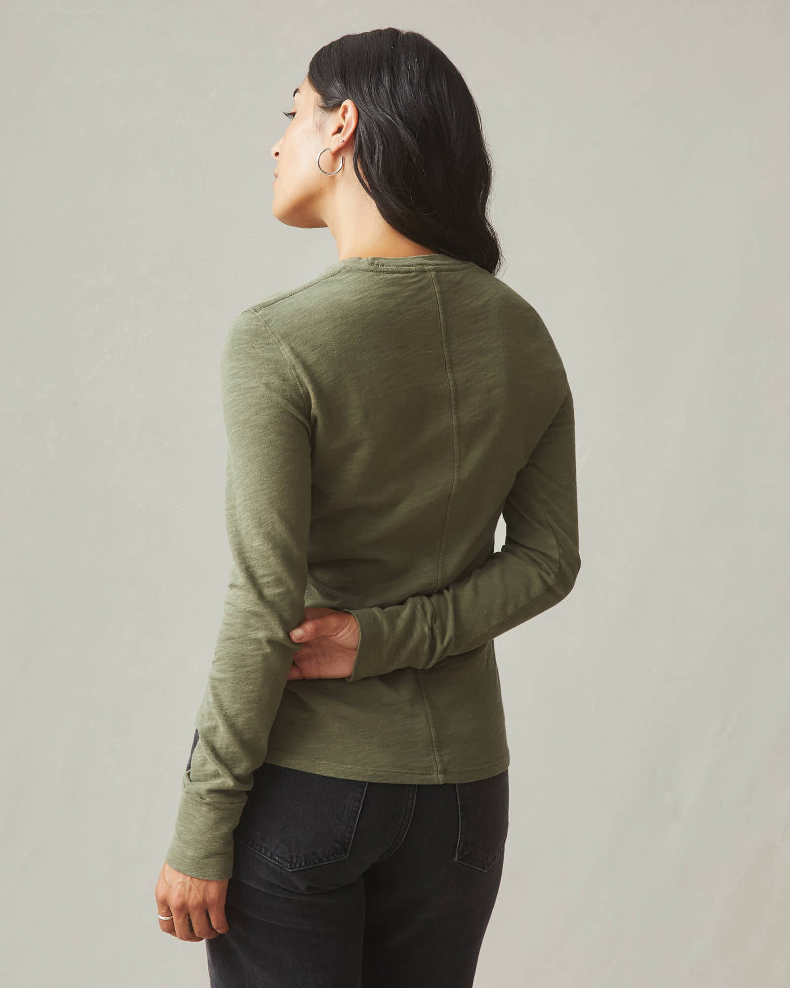 Women's Premium Slub Long Sleeve Crew Tee - Artichoke - Image 4