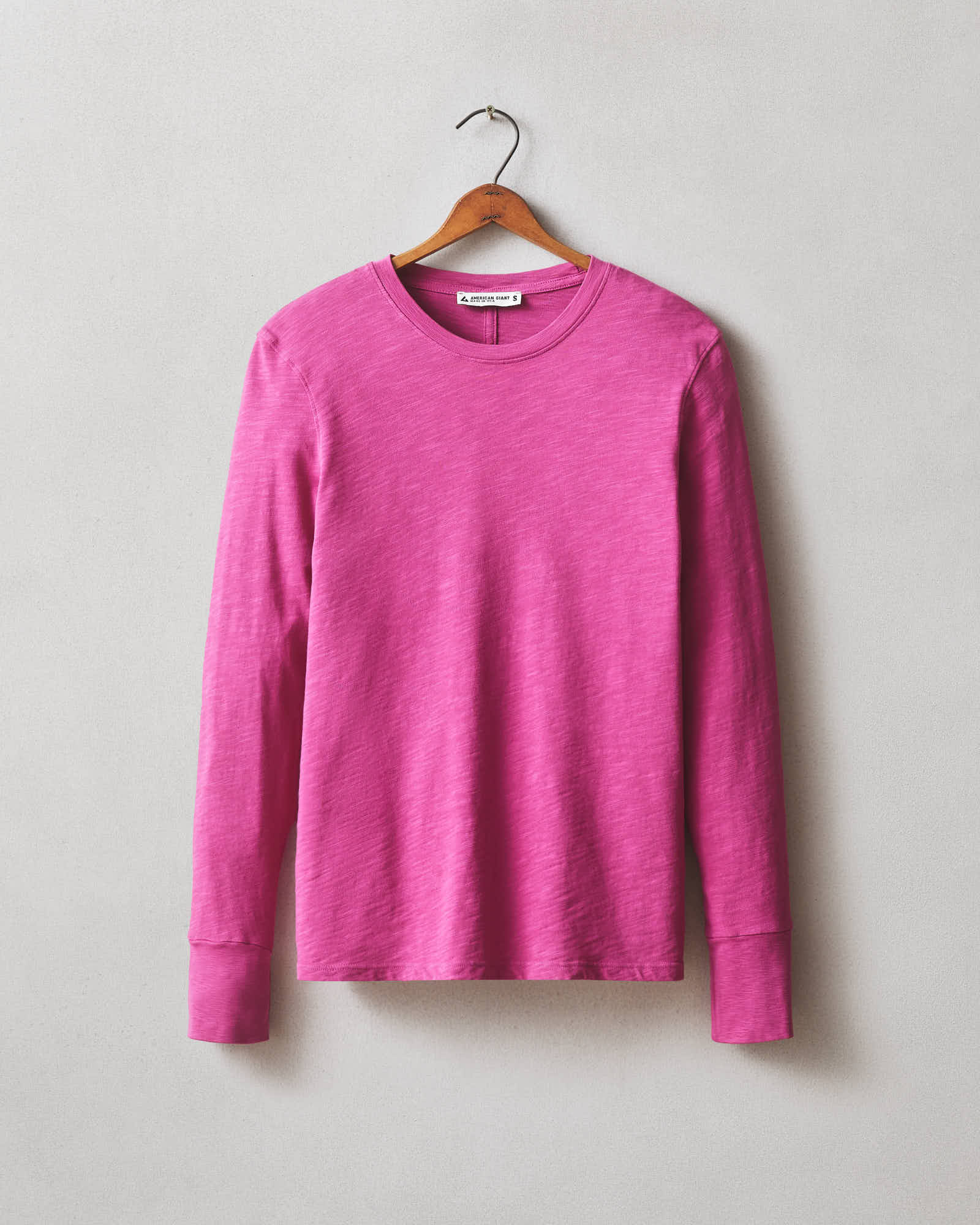 Women's Premium Slub Crew Long Sleeve Tee - Festive Fuchsia - Image 5