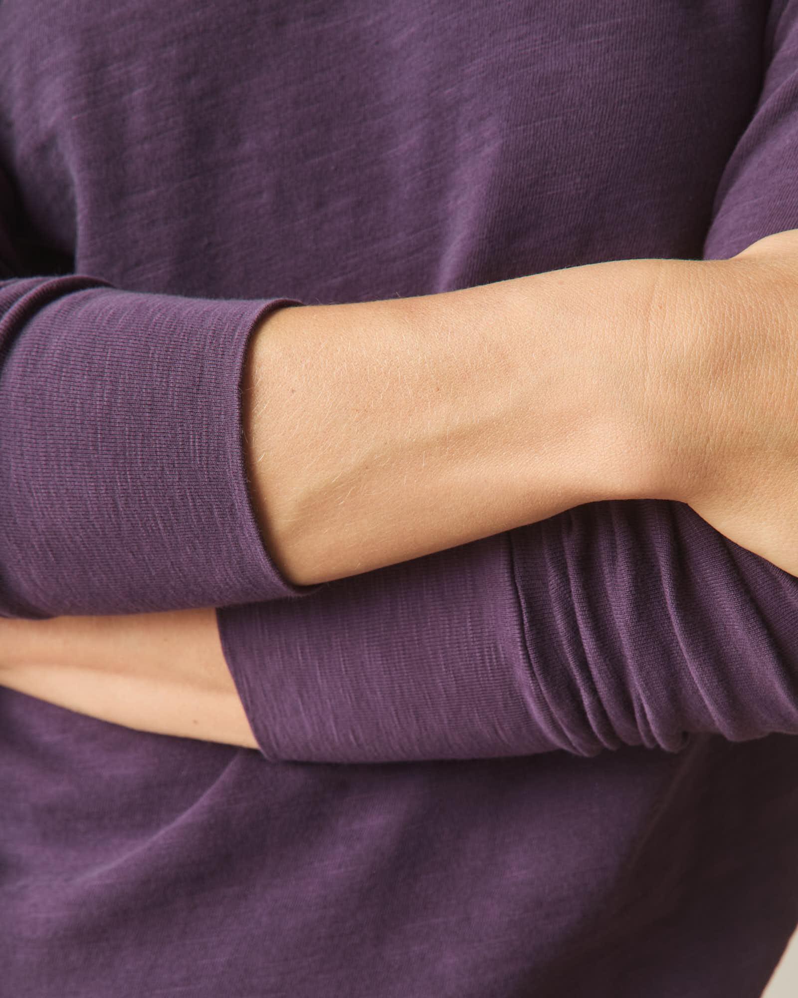 Women's Premium Slub Long Sleeve Crew Tee - Grapeseed - Image 4