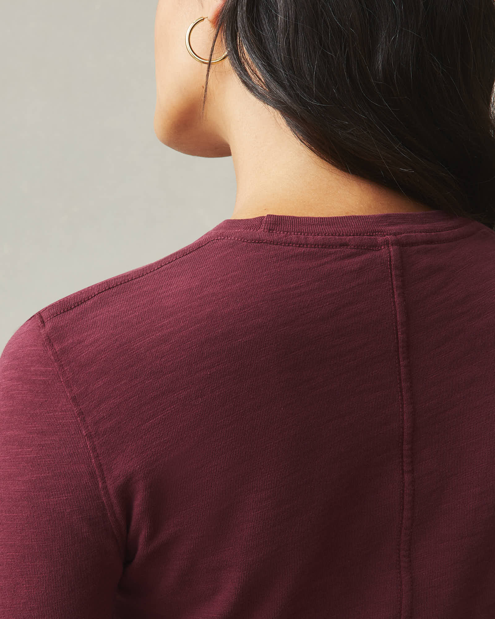 Women's Premium Slub Long Sleeve Crew Tee - Zinfandel - Image 3