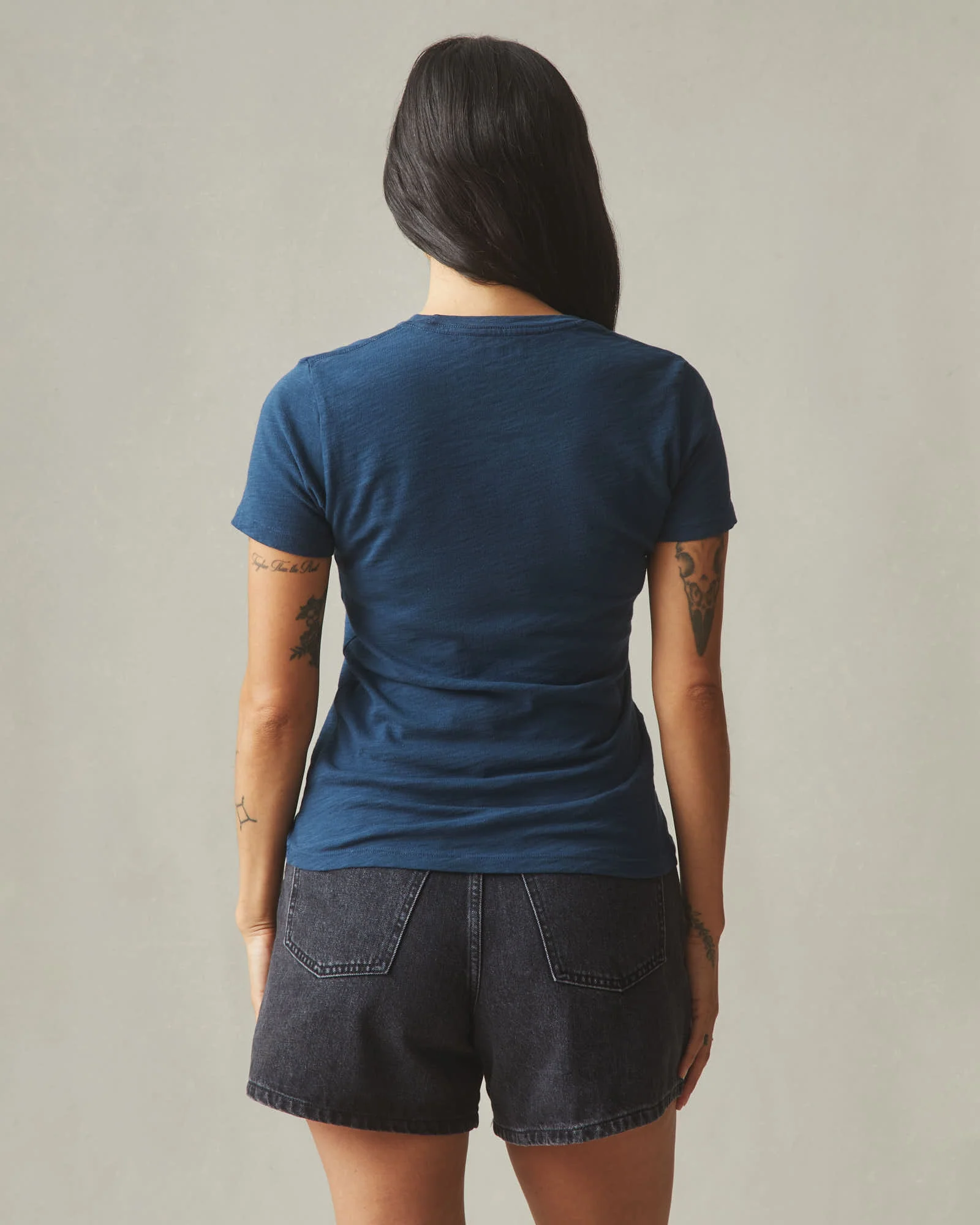 Women's Premium Slub Crew Tee - Marine Navy - Image 3