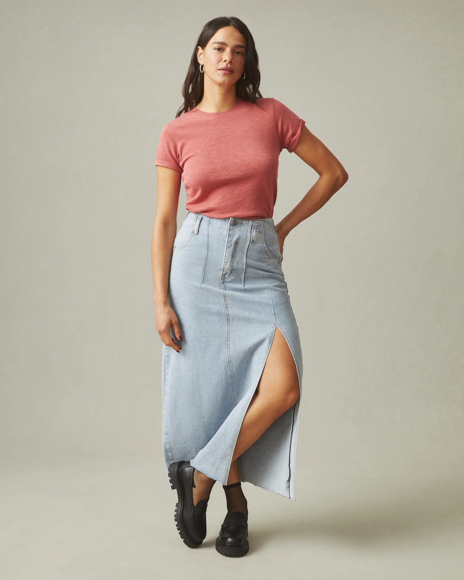 Women's Premium Slub Crew Tee - Red Terra - Image 4
