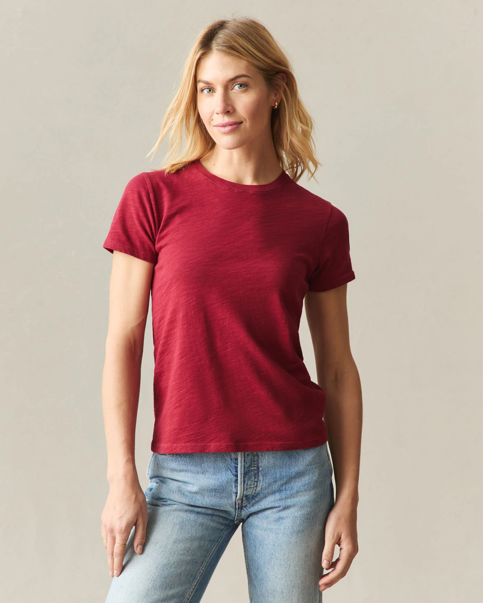 Women's Premium Slub Crew Tee - Rio Red - Image 2