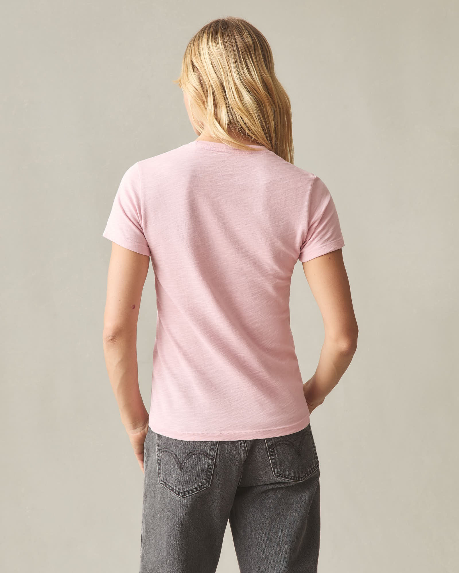 Women's Premium Slub Crew Tee - Silver Pink - Image 4