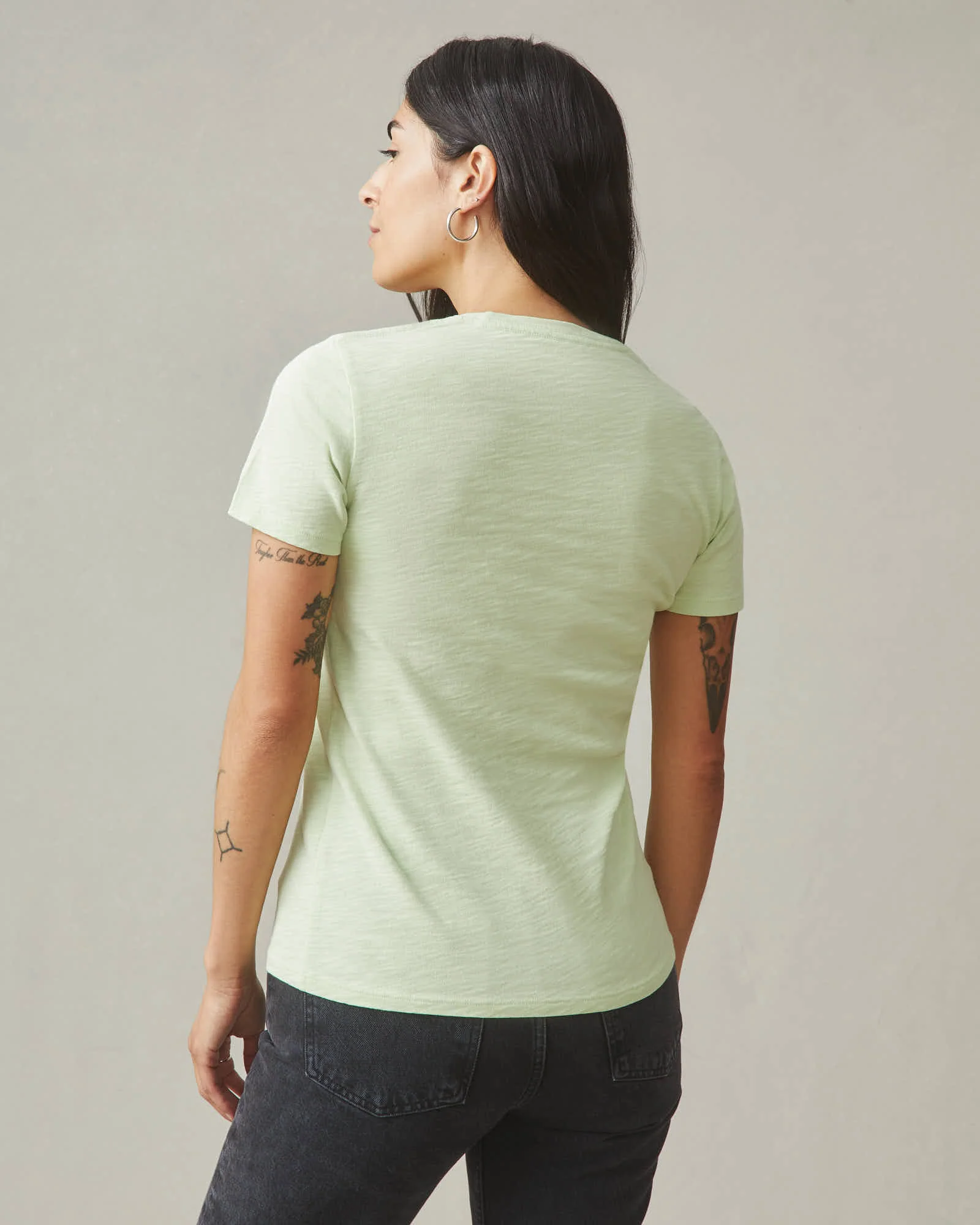 Women's Premium Slub Crew Tee - Soft Green - Image 3