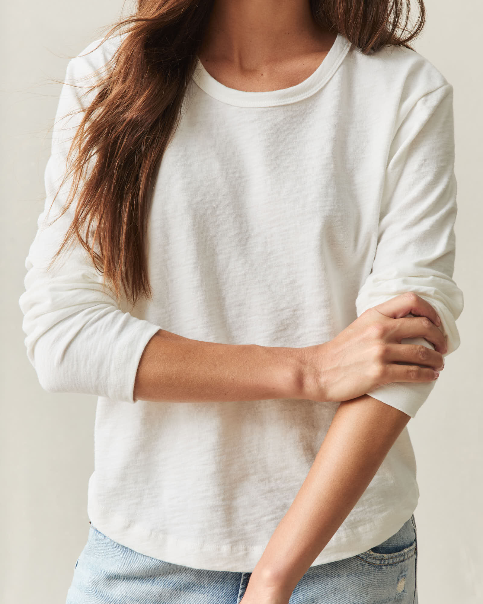 Women's Premium Slub Curved Hem Long Sleeve - Sugar Swizzle - Image 4
