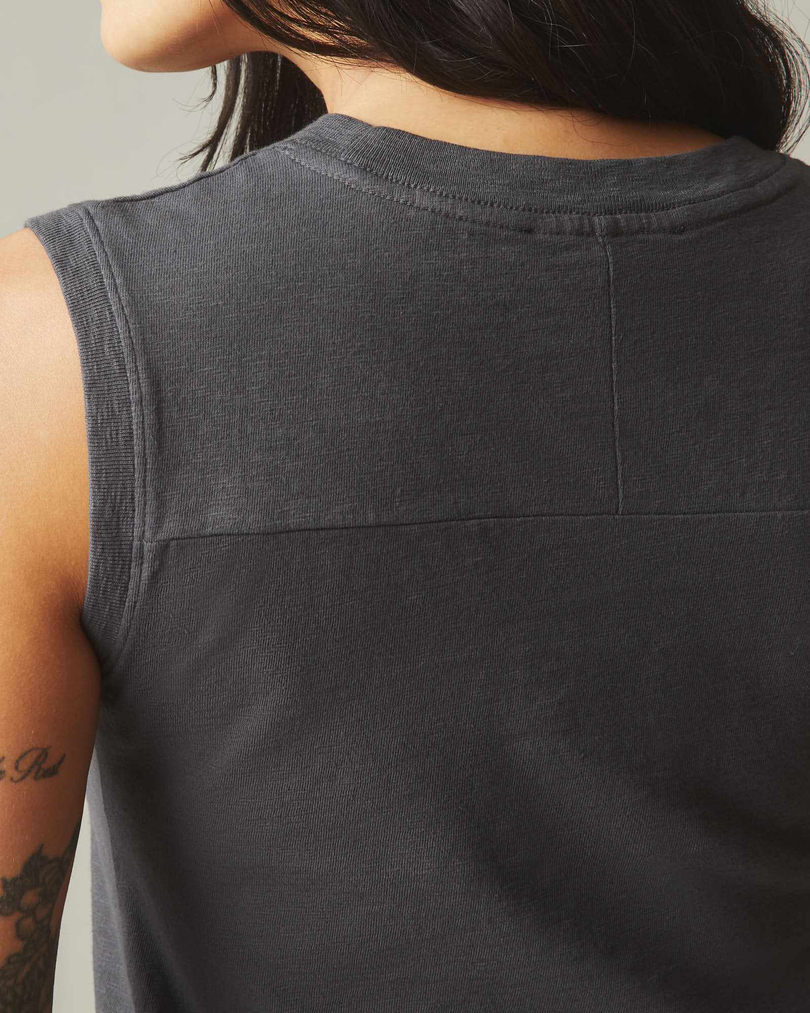 Women's Premium Slub Tank Dress - Dark Charcoal - Image 4