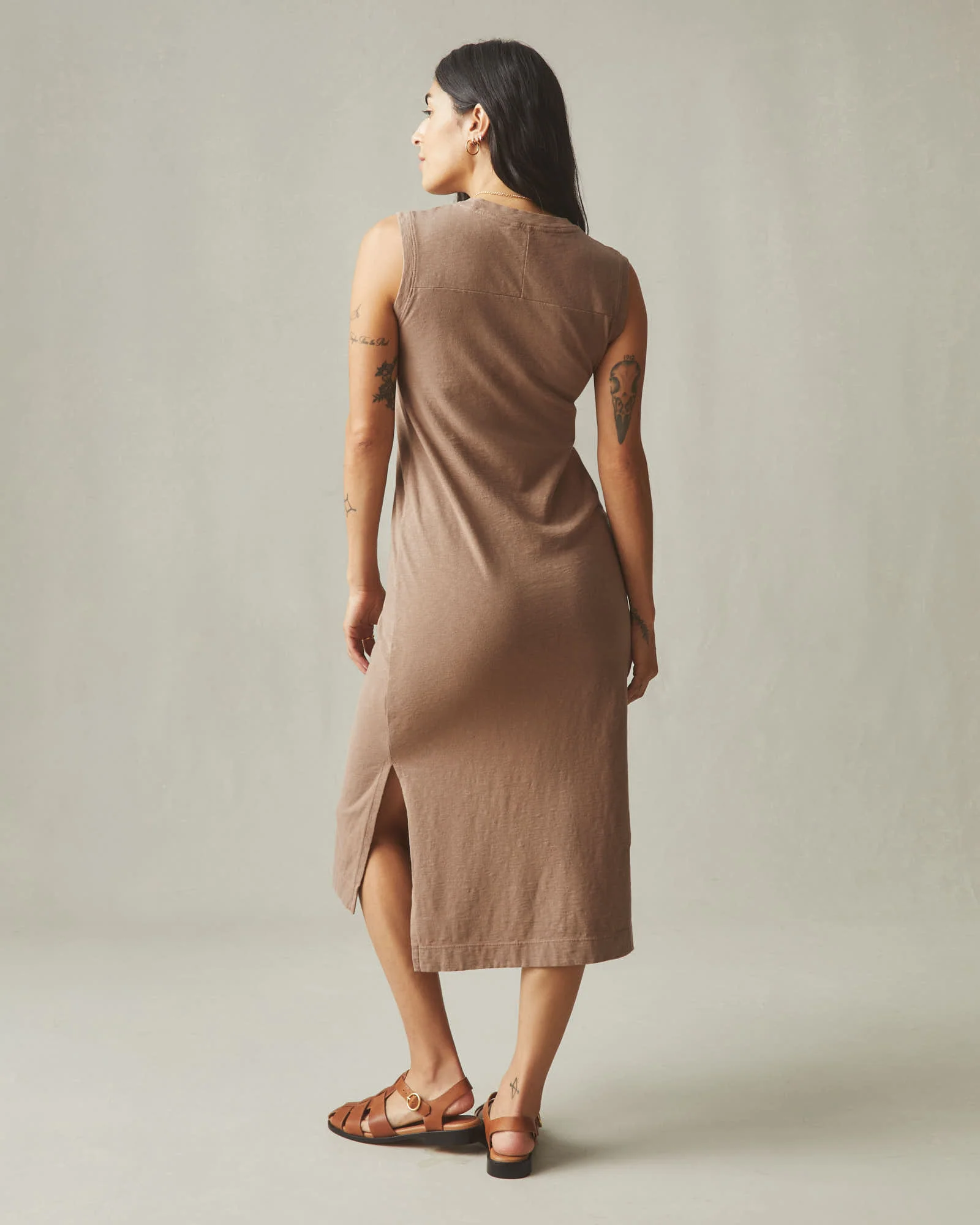 Women's Premium Slub Tank Dress - Pine Bark - Image 3