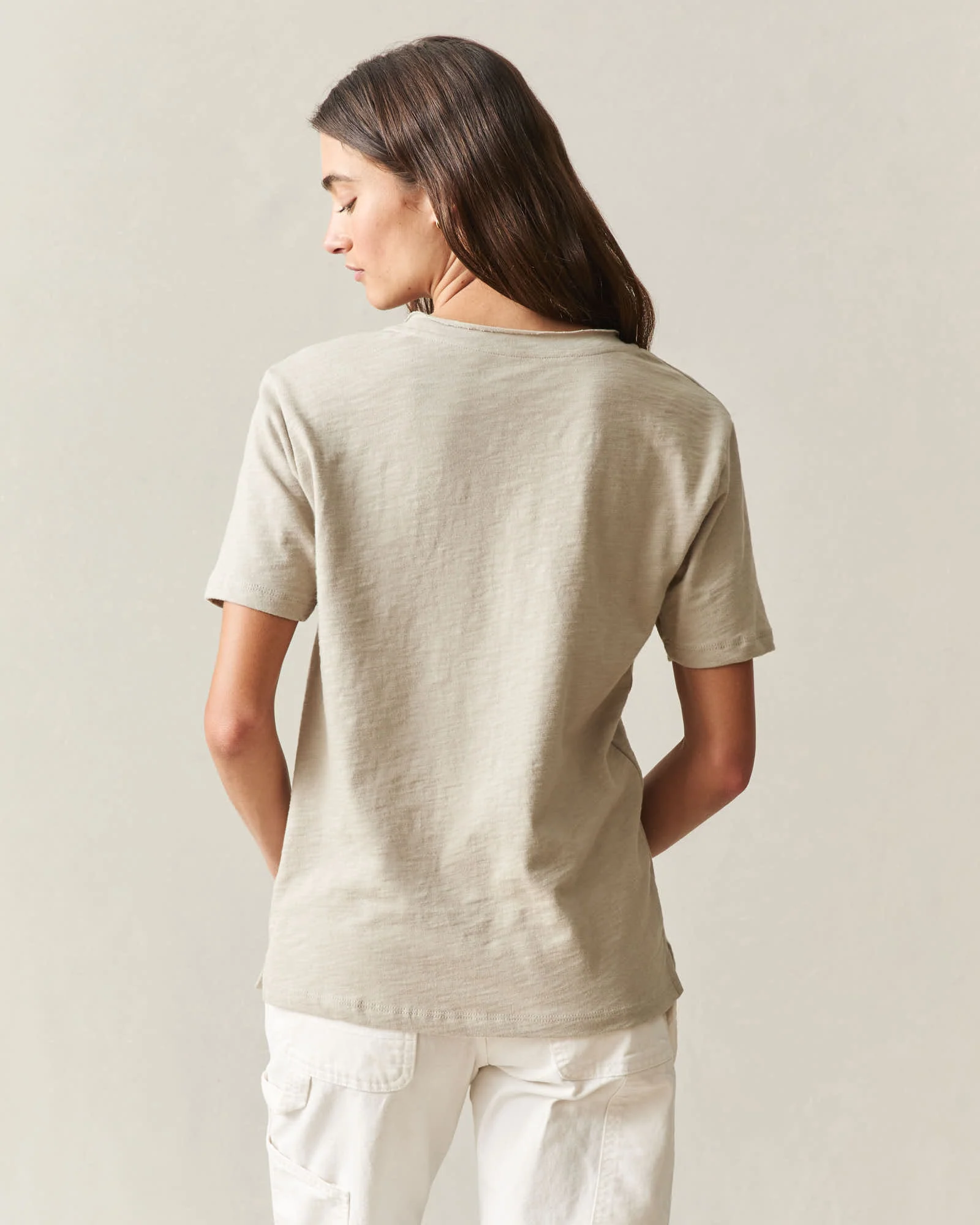 Women's Premium Slub Pocket Tee  - Feather Grey - Image 3