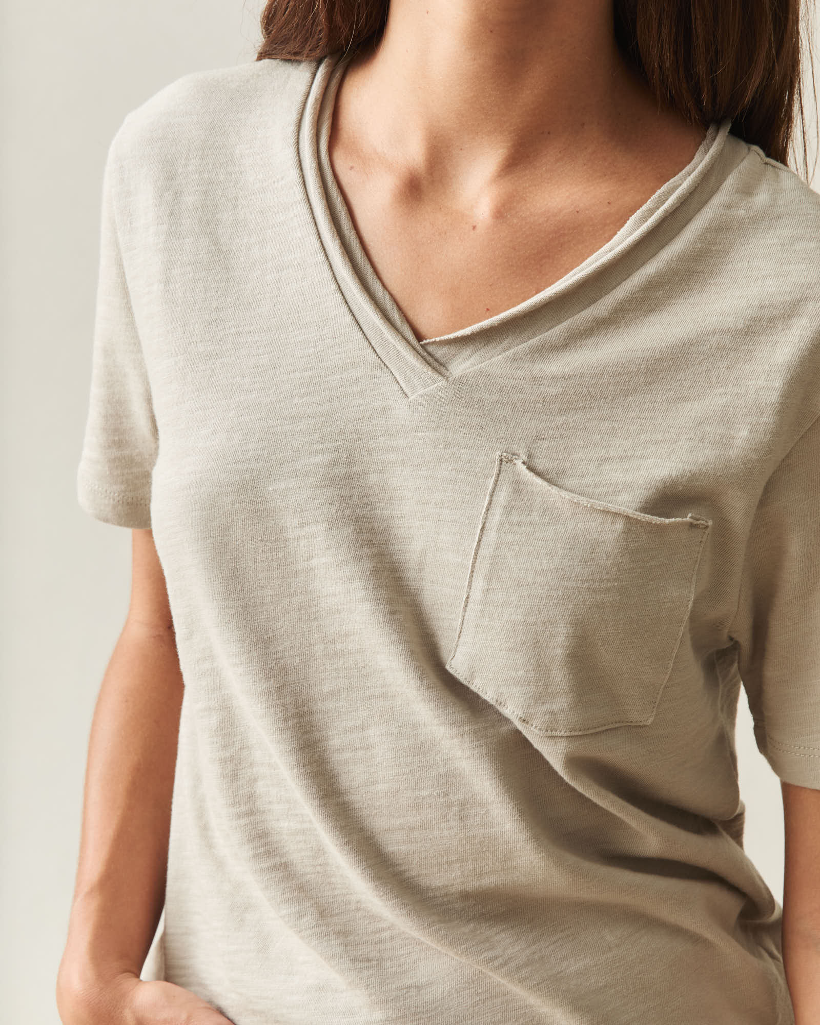 Women's Premium Slub Pocket Tee  - Feather Grey - Image 4