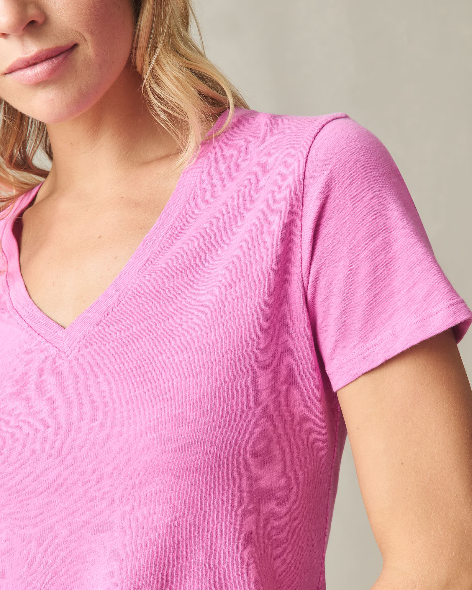 Women's Premium Slub V-Neck Tee - Fiji Flower - Image 3