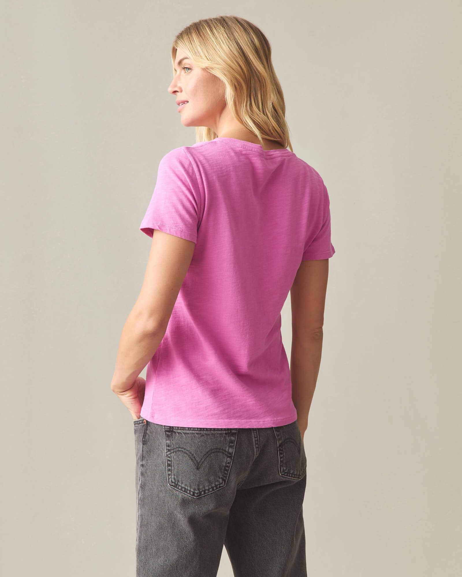 Women's Premium Slub V-Neck Tee - Fiji Flower - Image 4