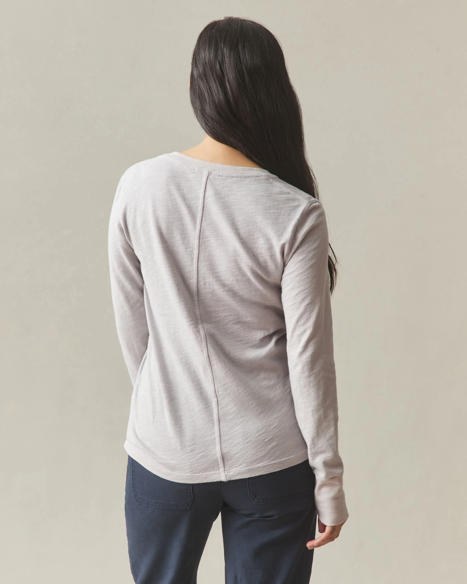 Women's Premium Slub Long Sleeve V-Neck Tee - Ashes of Roses - Image 5