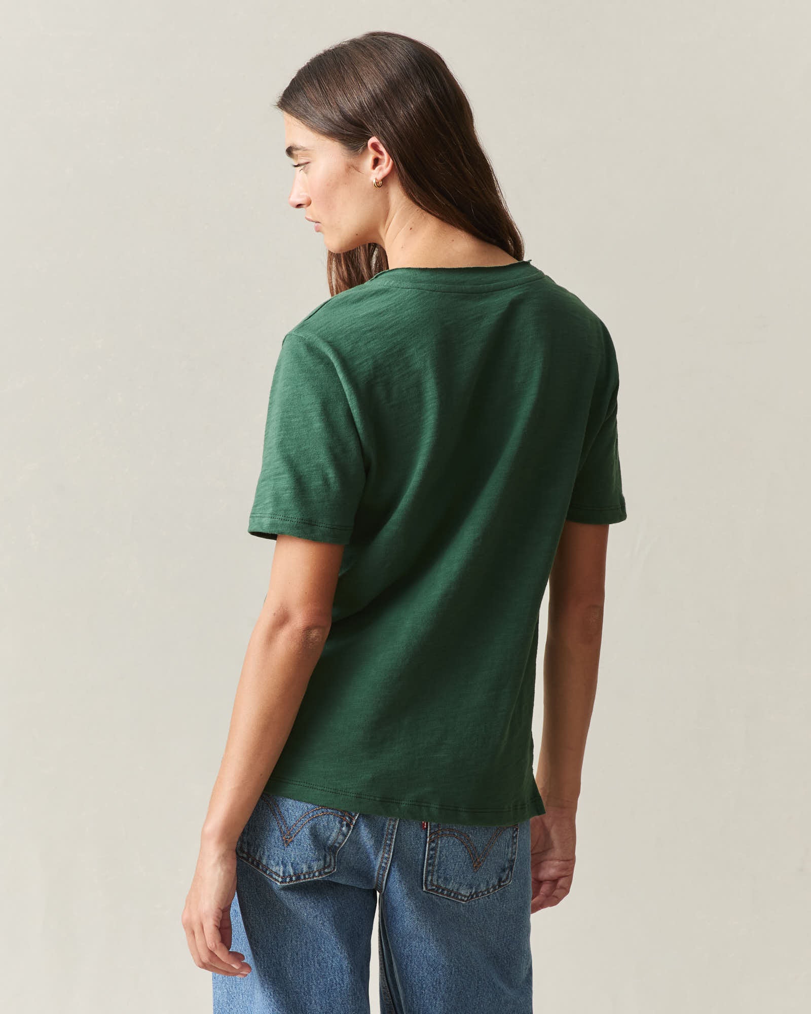Women's Premium Slub Pocket Tee - Pineneedle - Image 3