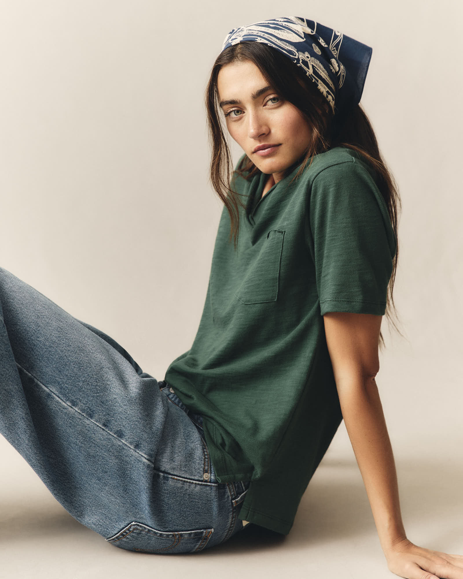 Women's Premium Slub Pocket Tee - Pineneedle - Image 5