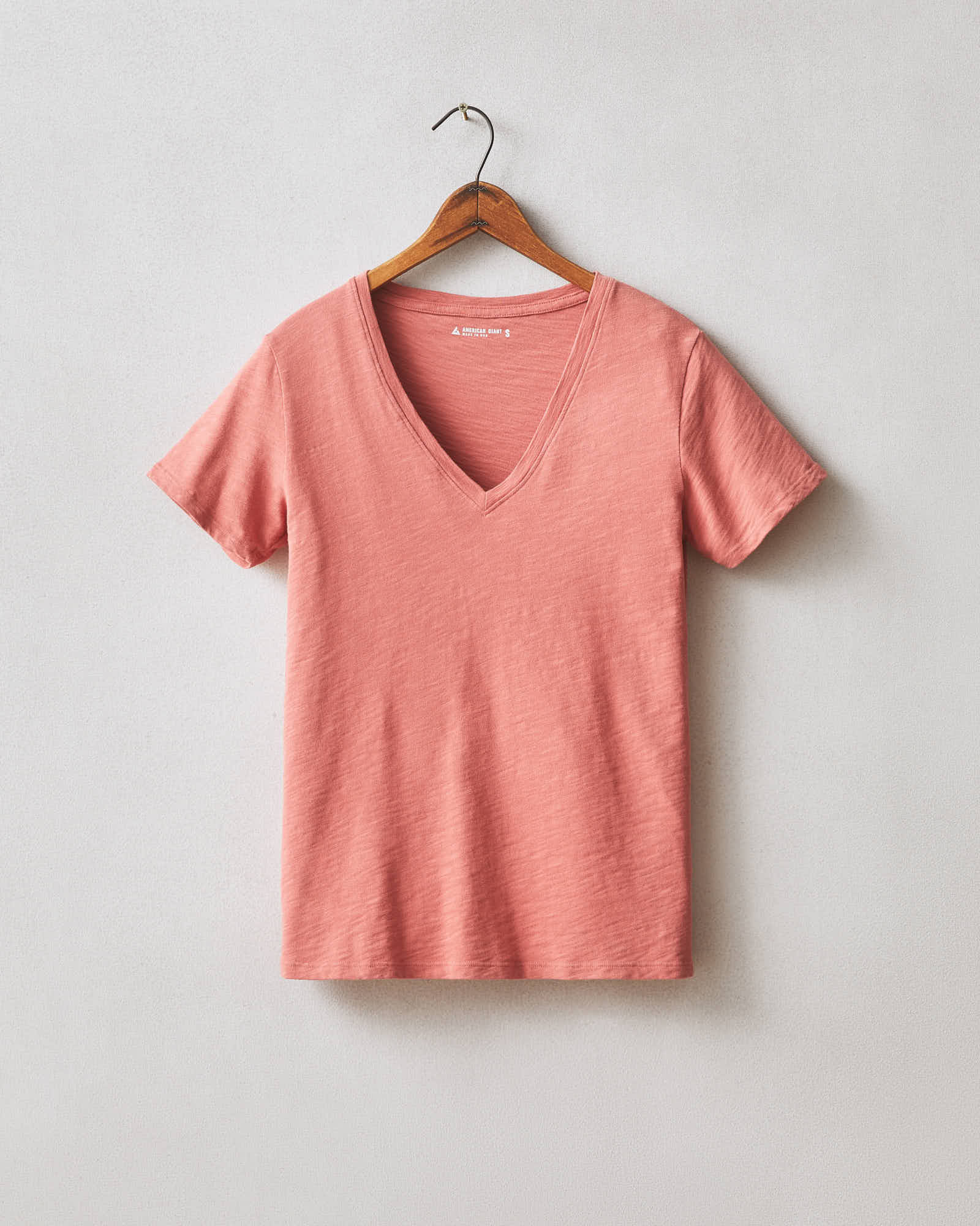 Women's Premium Slub V-Neck Tee - Red Terra