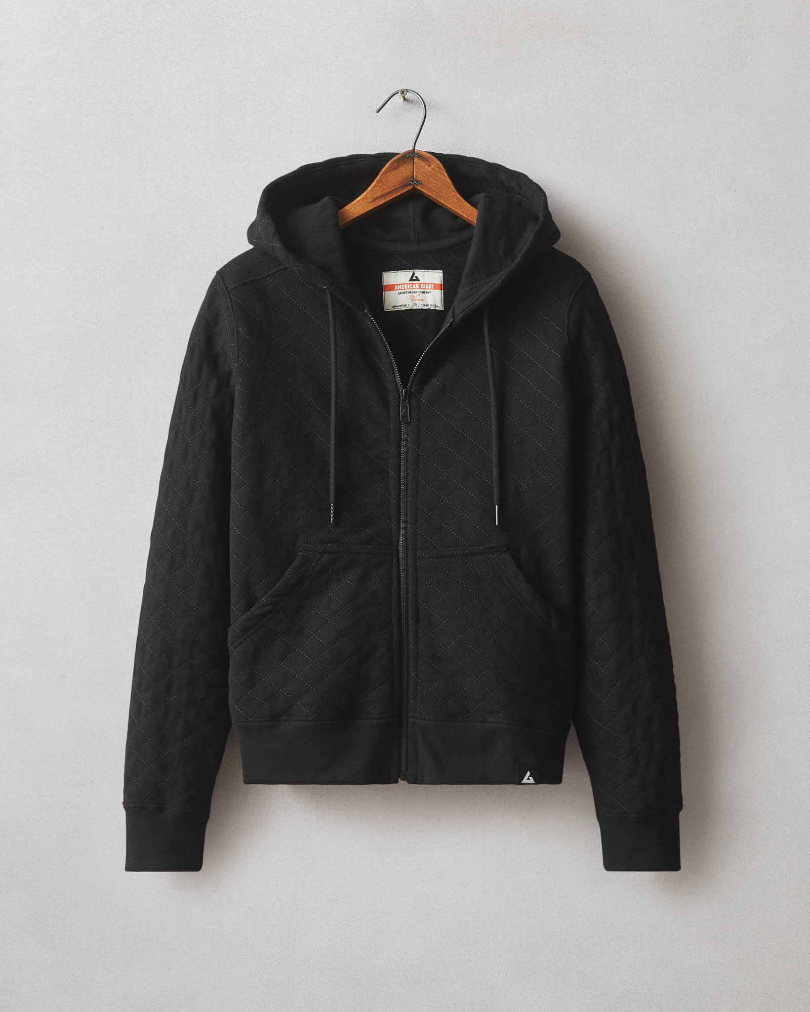 Women's Diamond Stitch Relaxed Classic Full Zip - Black - Image 5