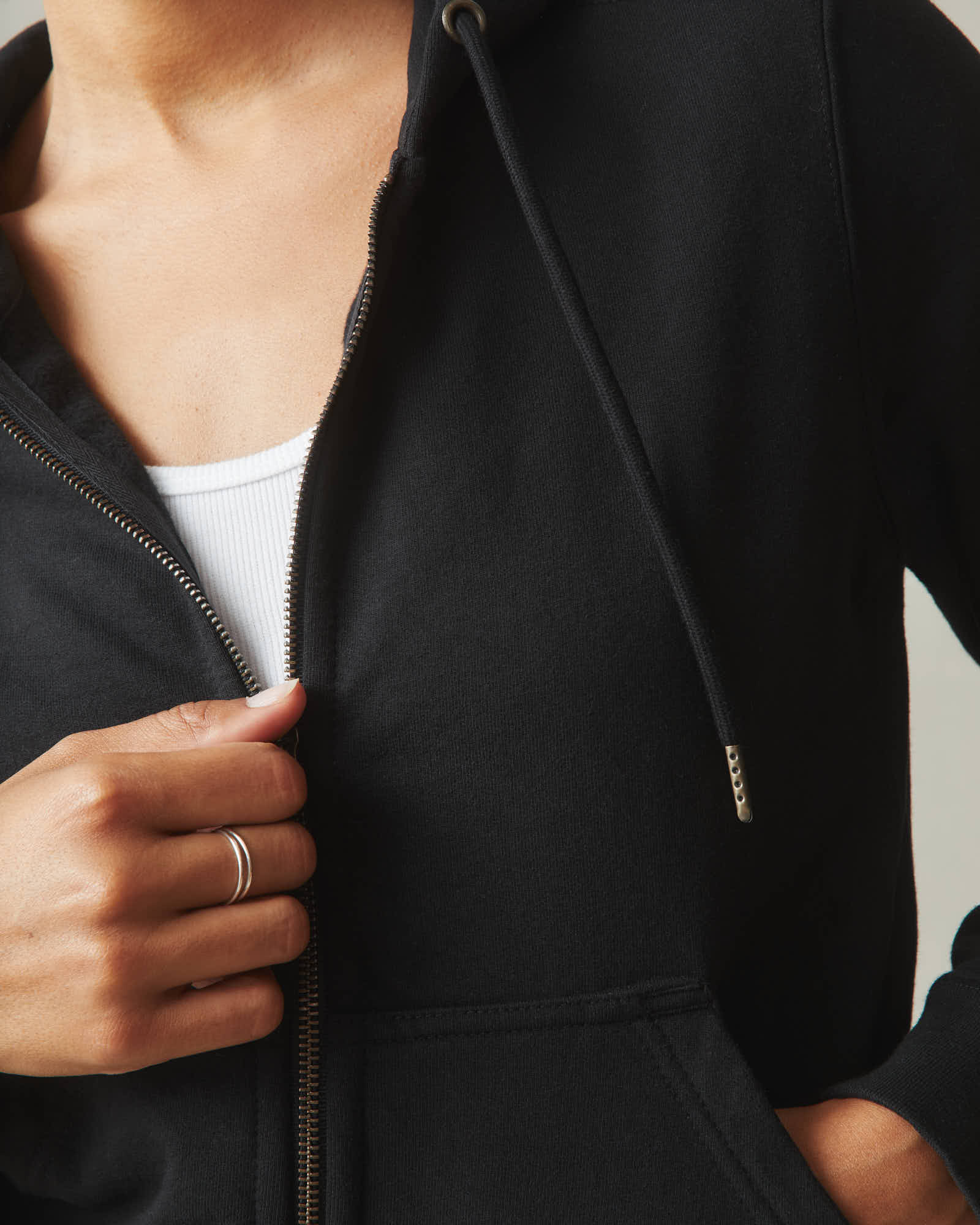 Women's Relaxed Classic Full Zip - Black - Image 4