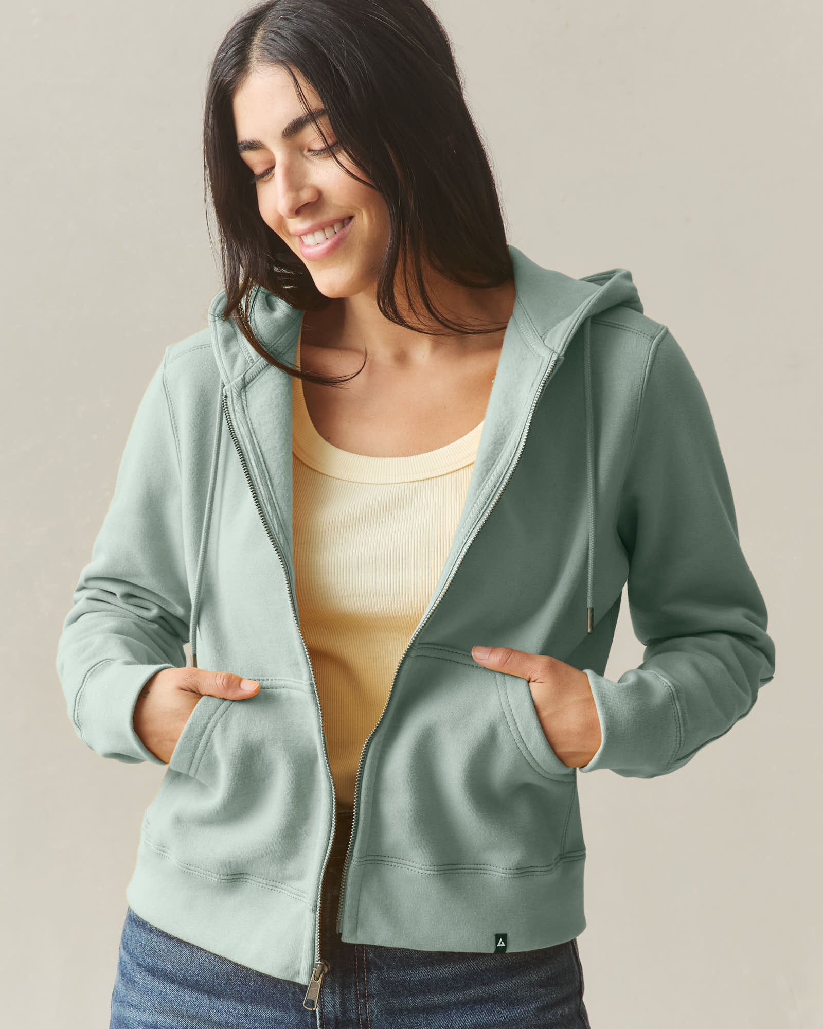 Women's Relaxed Classic Full Zip 2.0 - Green Milieu - Image 3