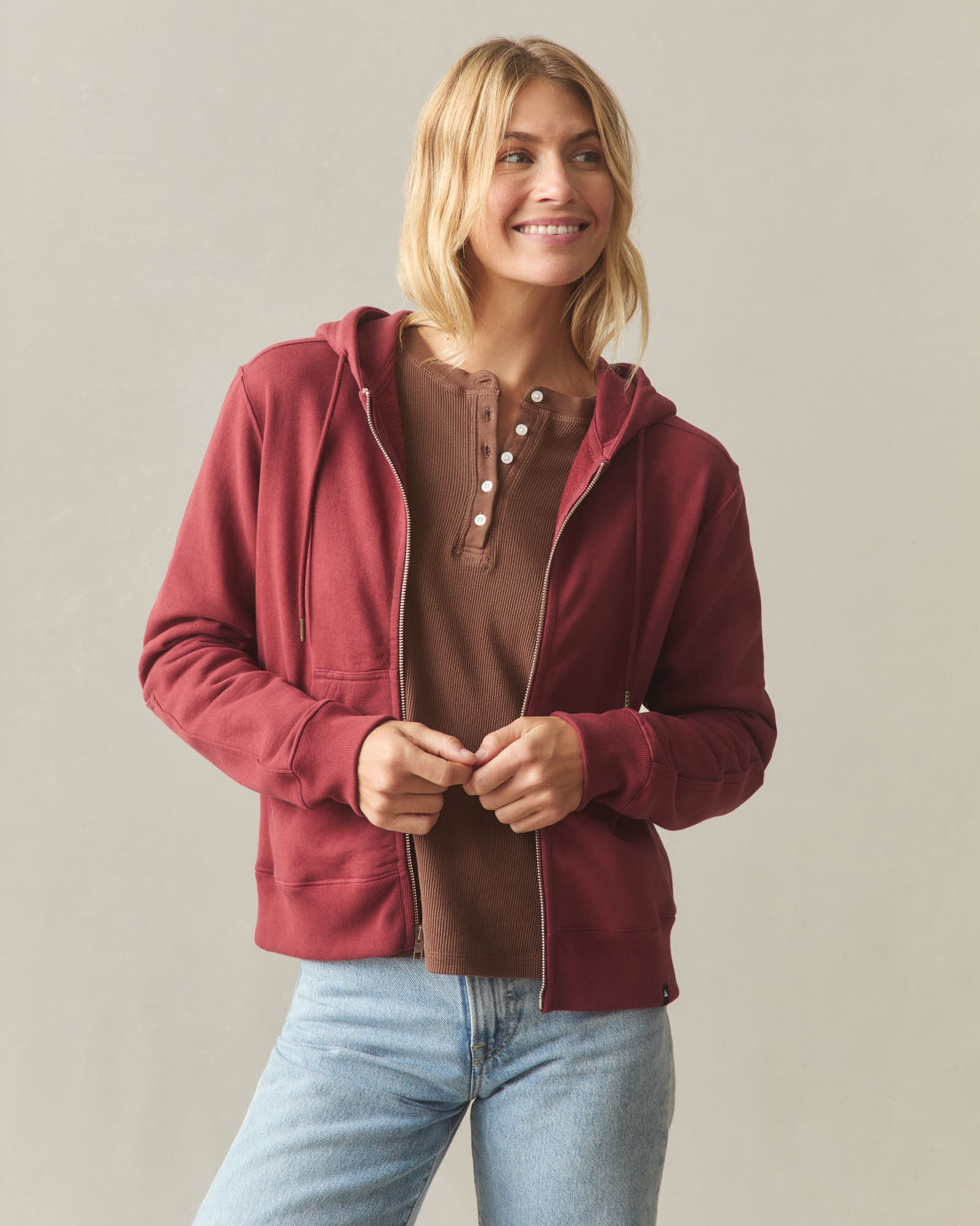Women's Relaxed Classic Full Zip 2.0 - Sundried Tomato - Image 2