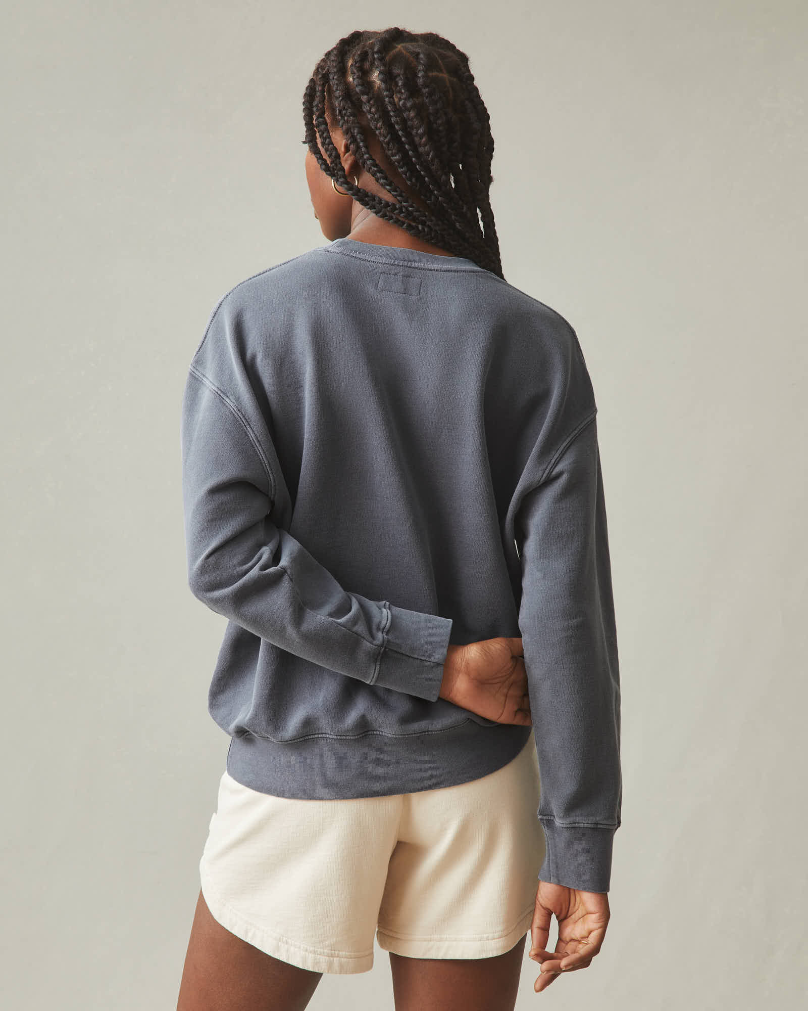 Women's Relaxed French Terry Crew - Metropolitan Grey - Image 4