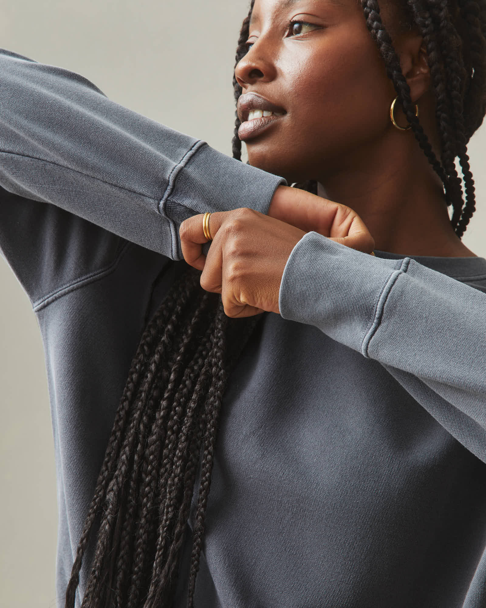 Women's Relaxed French Terry Crew - Metropolitan Grey - Image 5