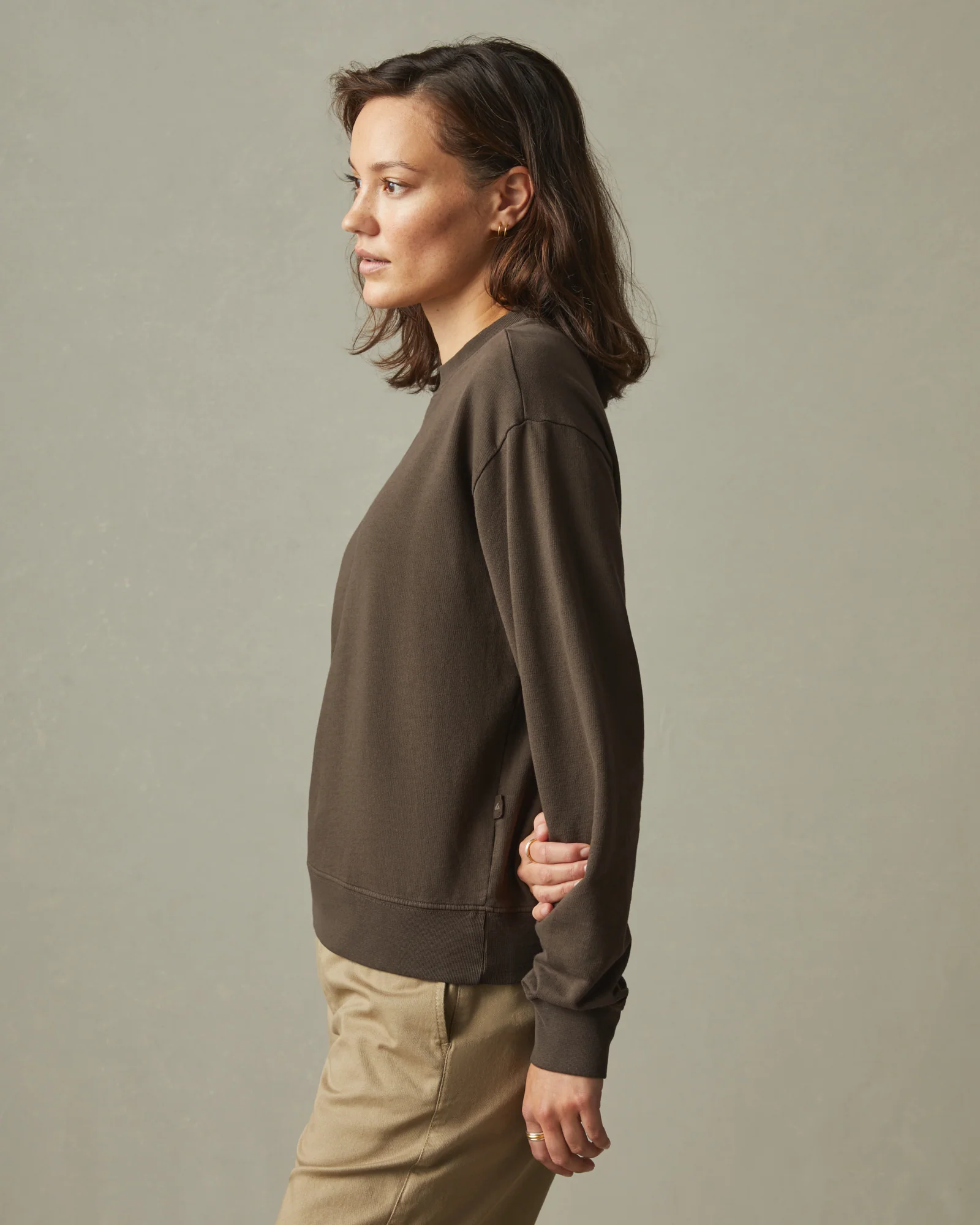 Women's Relaxed French Terry Sweatshirt - Oak - Image 2