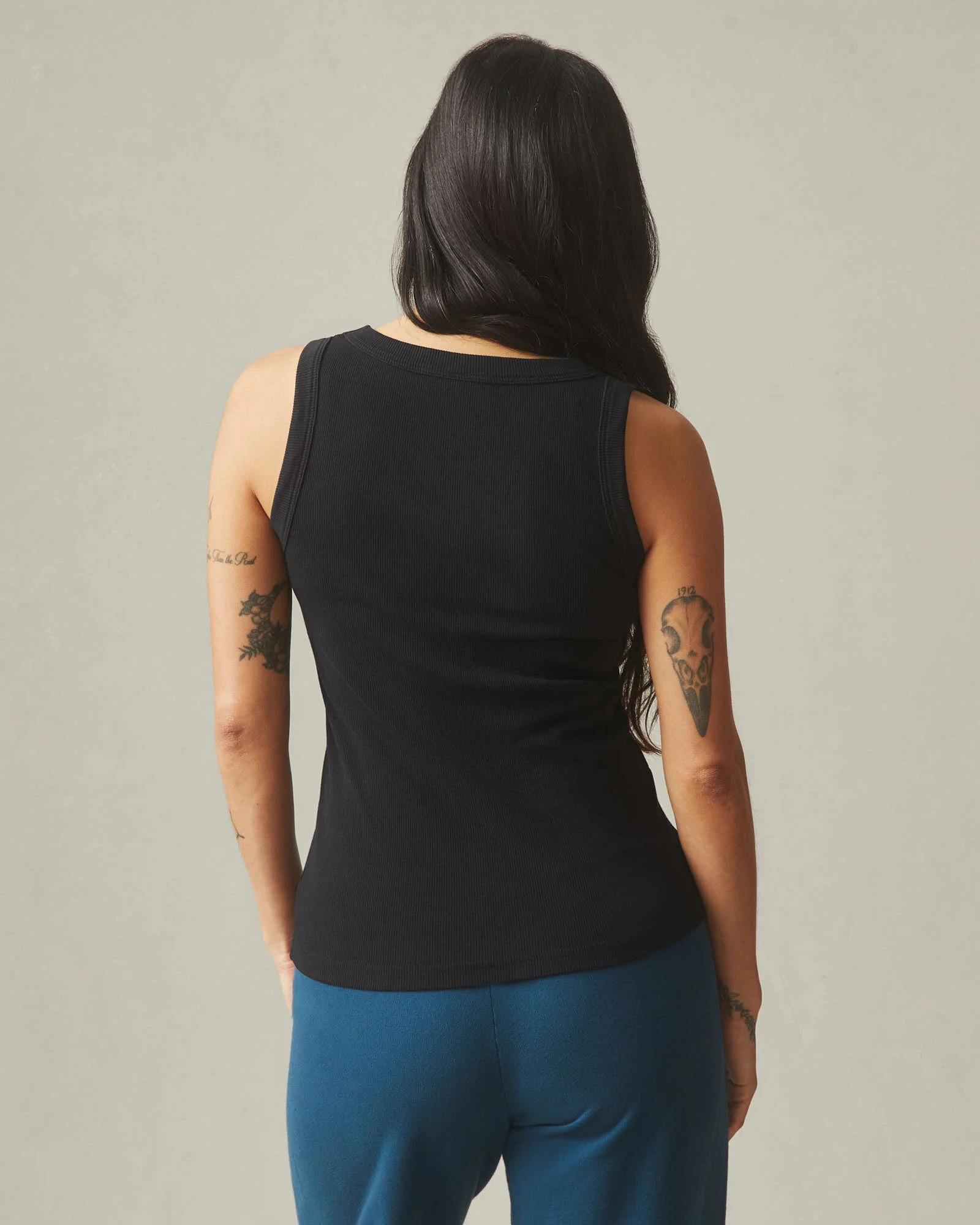 Women's Rib Tank - Black - Image 4