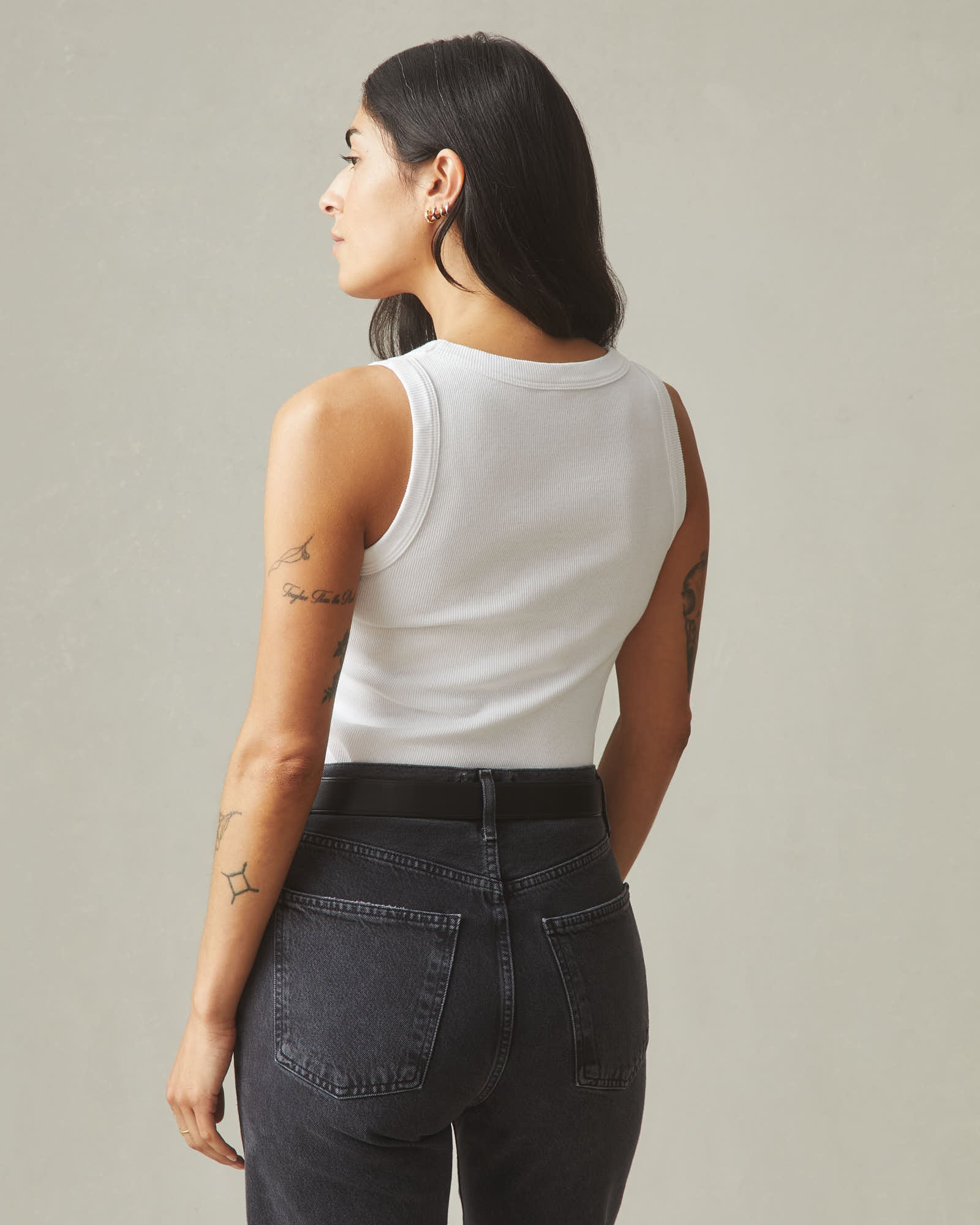 Women's Rib Tank - White - Image 4