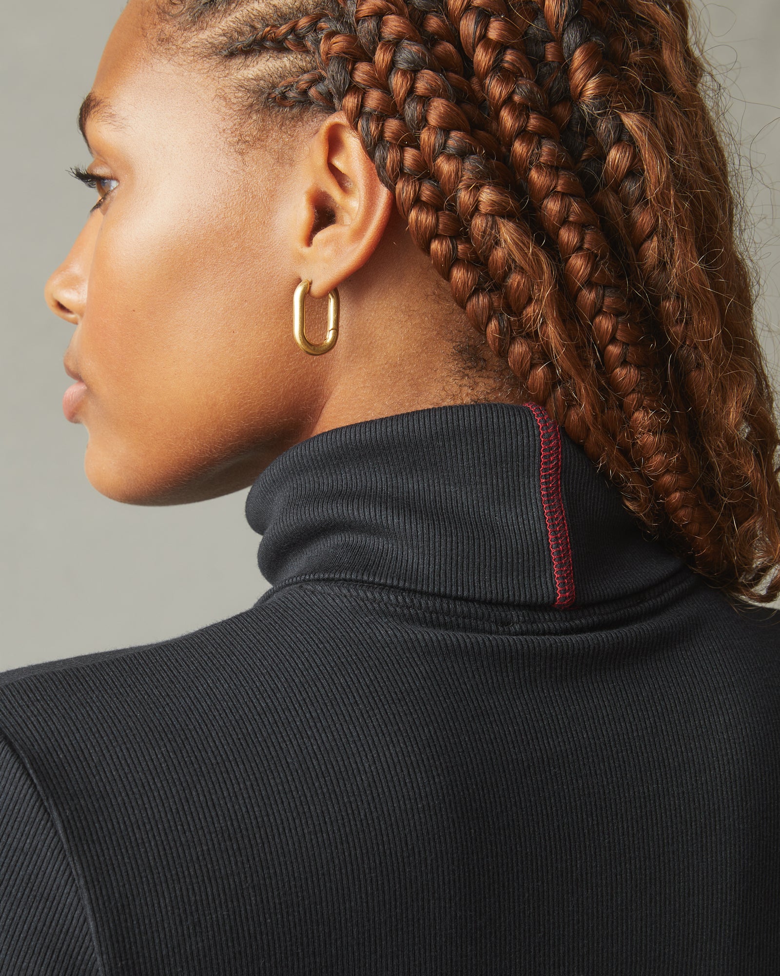 Women's Rib Turtleneck - Meteorite - Image 3