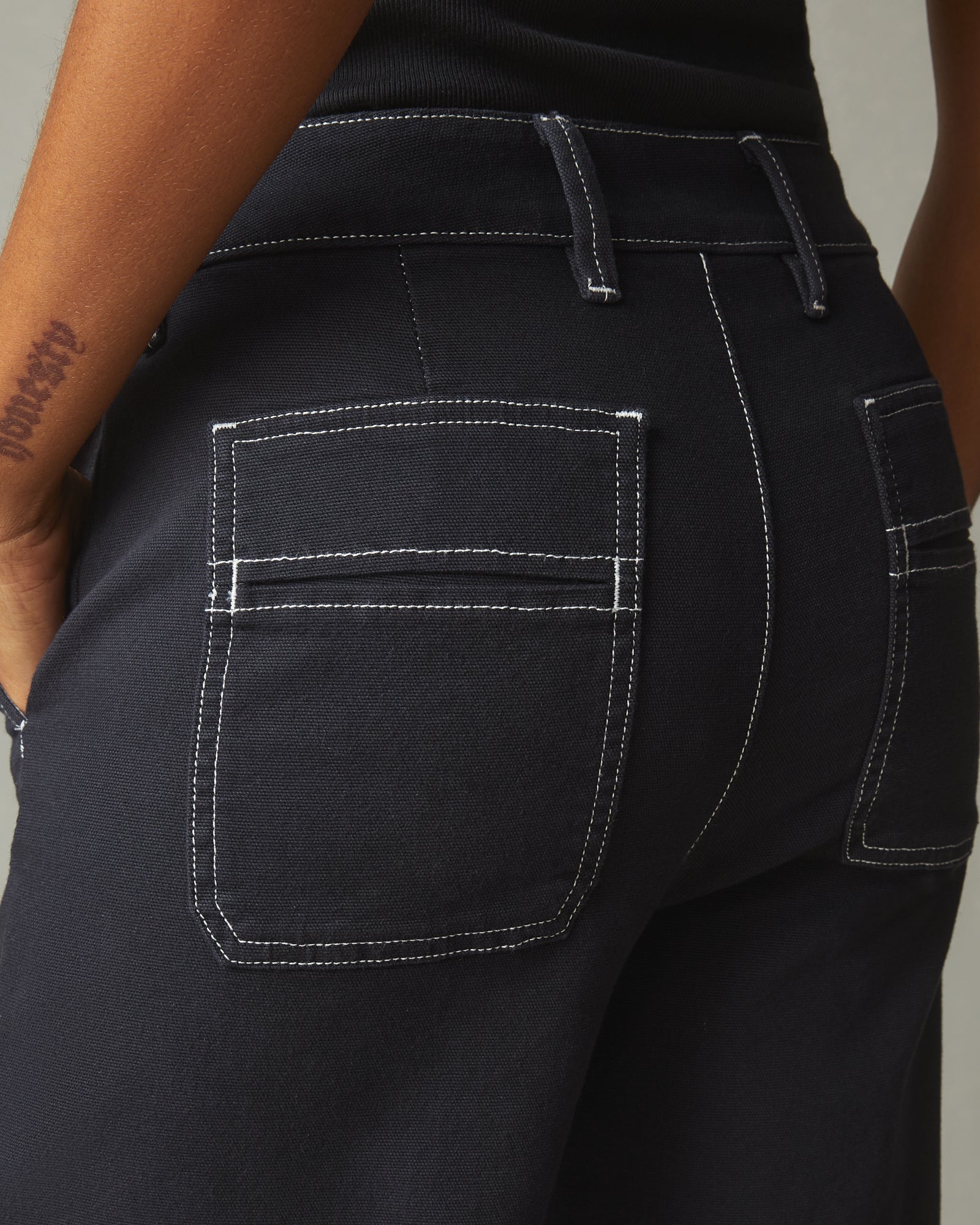 Women's Roughneck Wide Leg - Contrast Stitch - Dark Navy - Image 4