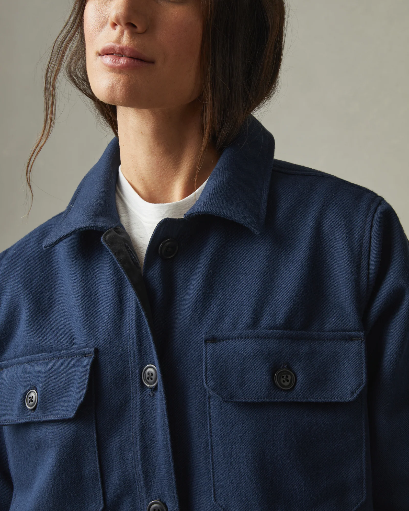 Women's Shirt Jacket - Navy - Image 4