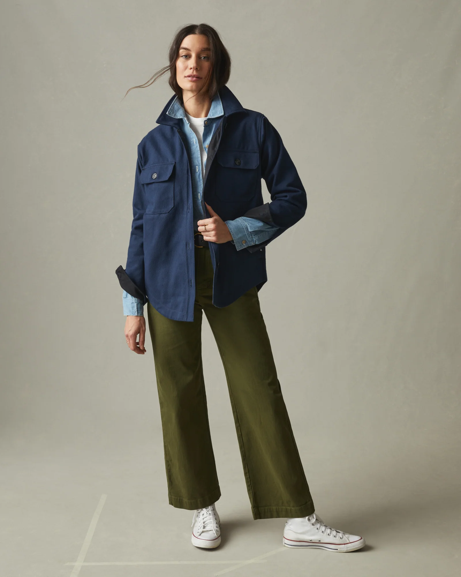 Women's Shirt Jacket - Navy - Image 5