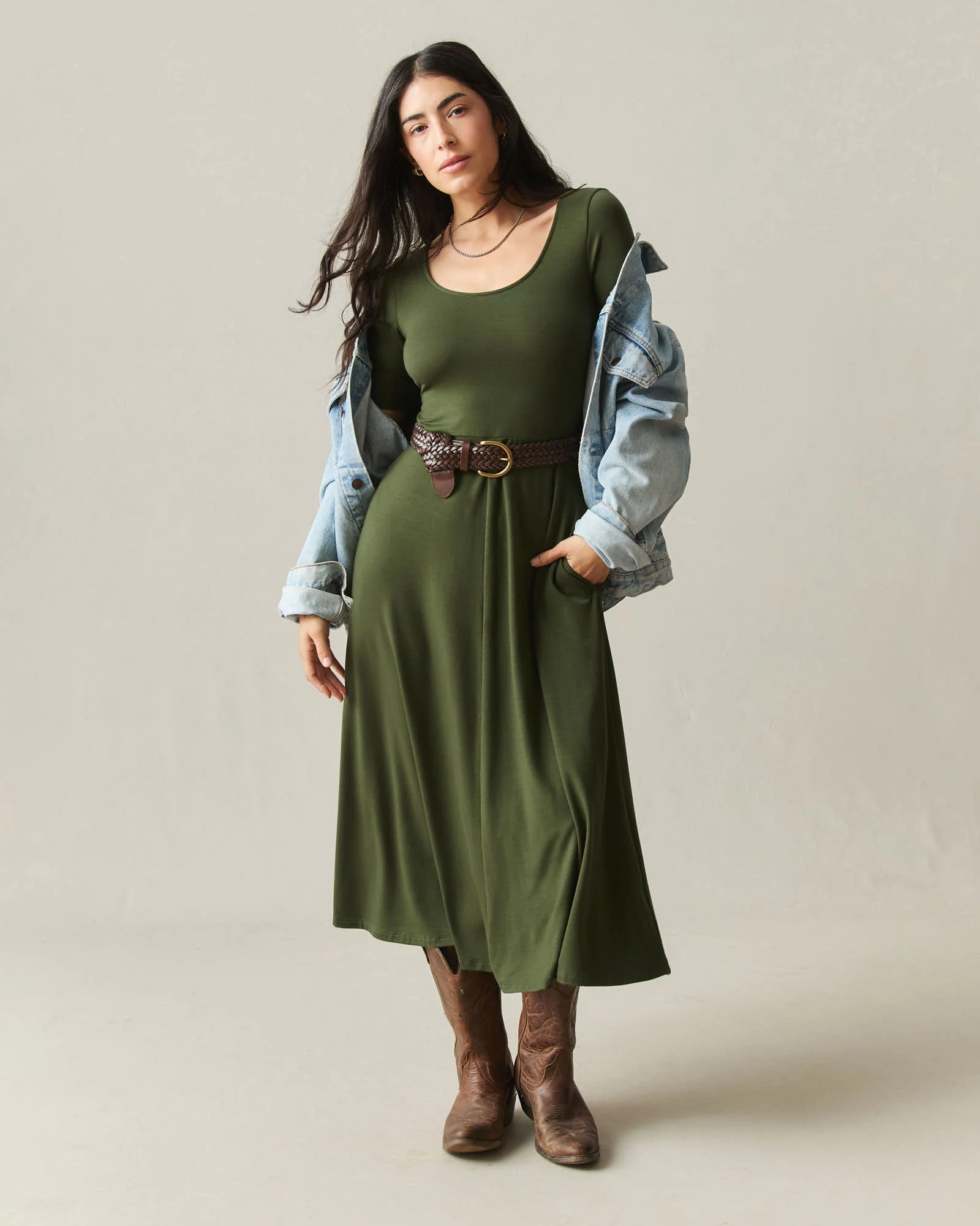 Women's Short Sleeve Flex Dress - Rifle Green - Image 7